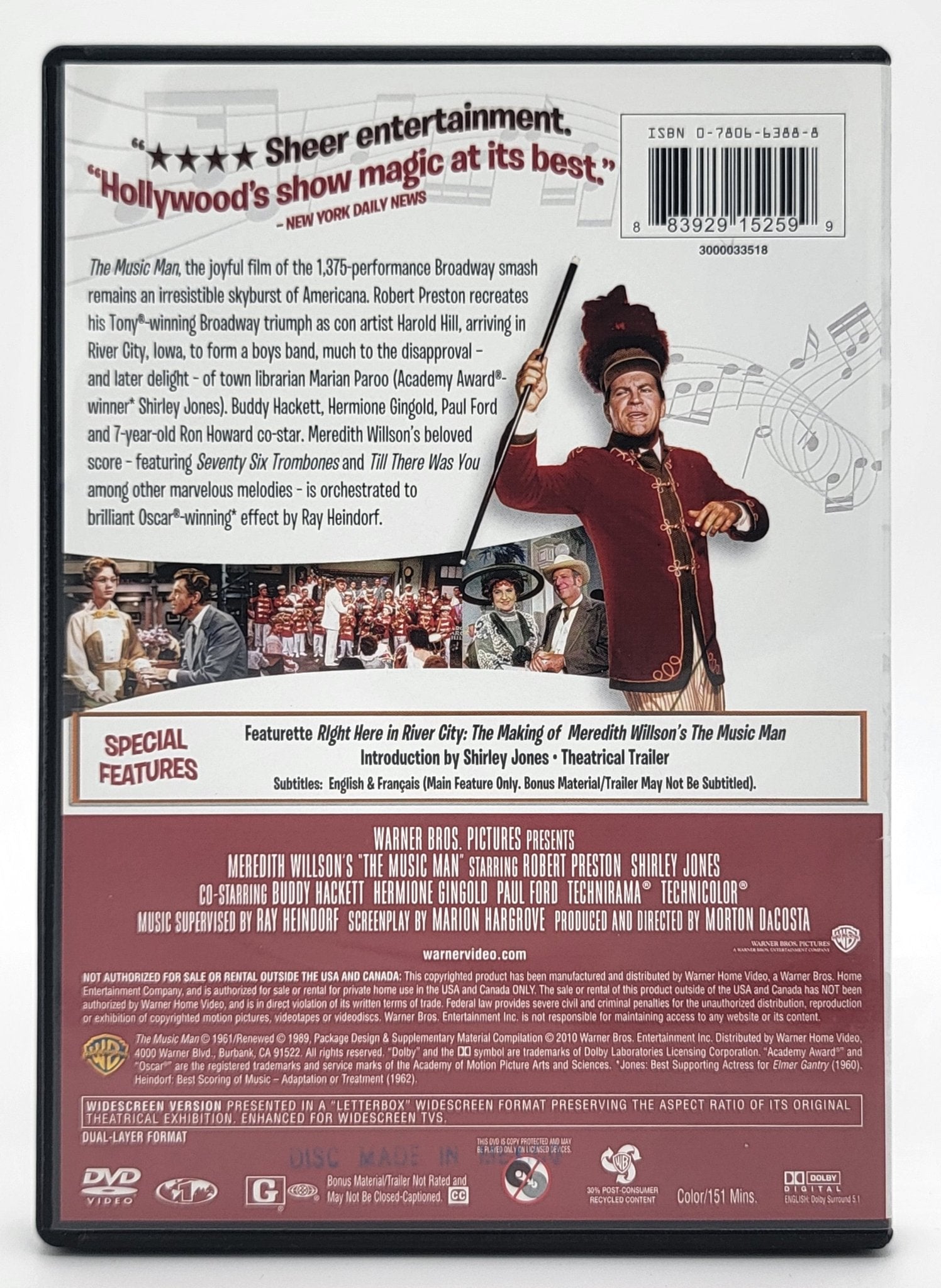 Warner Brother Family Entertainment - The Music Man 1962 | DVD | Widescreen - DVD - Steady Bunny Shop