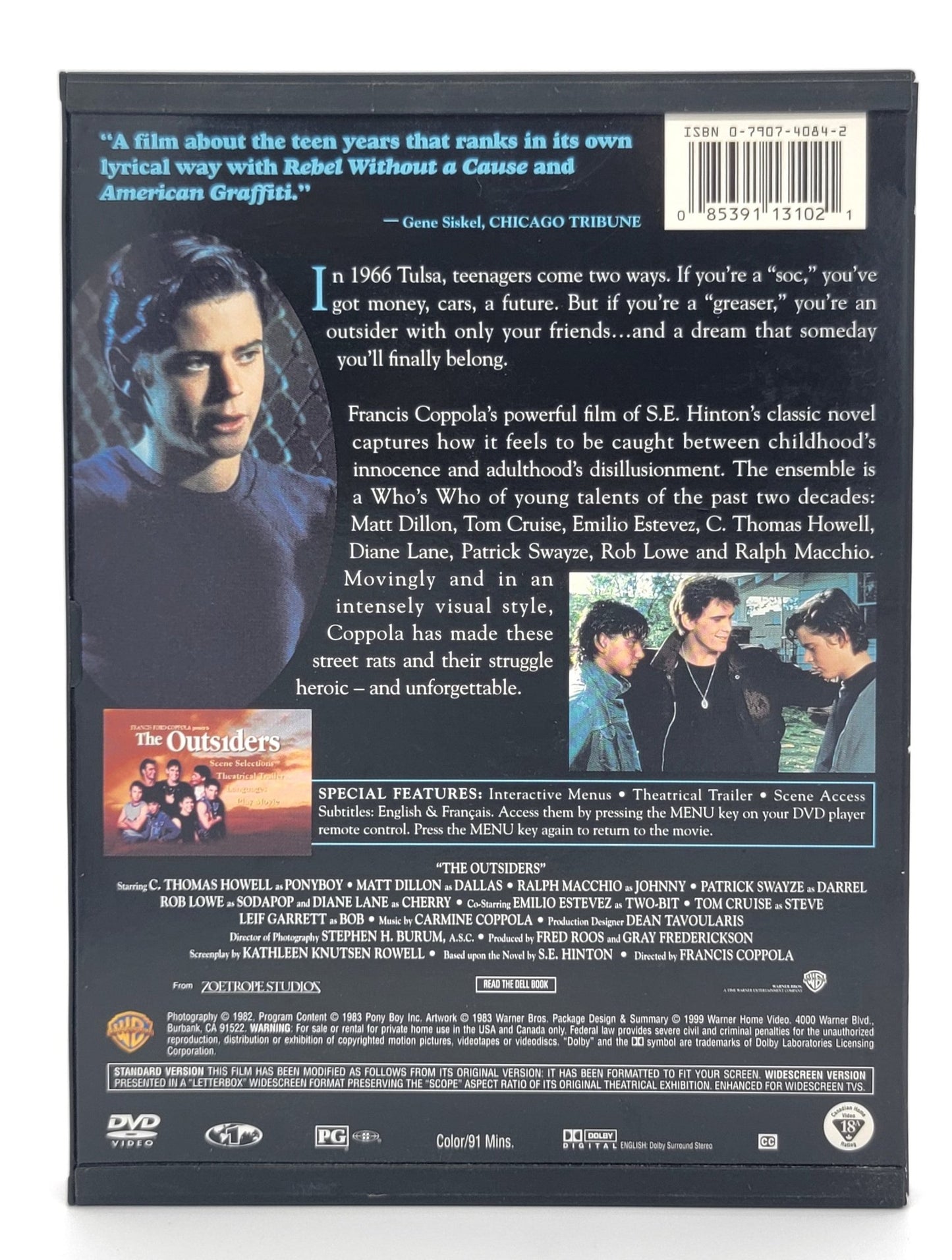 Warner Brothers - The Outsiders | DVD | Widescreen - DVD - Steady Bunny Shop