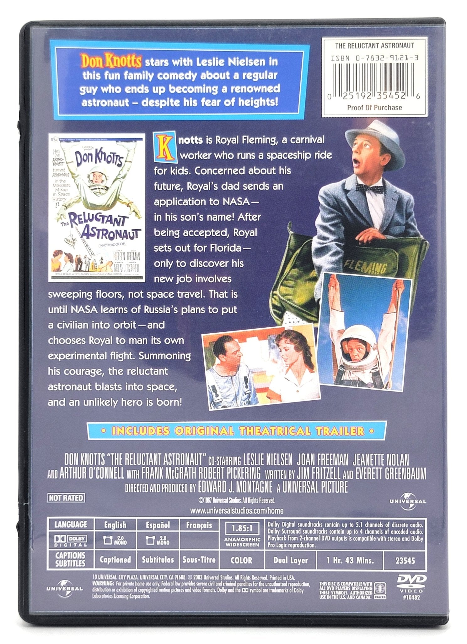 Universal Studios Home Entertainment - The Reluctant Astronaut | Don Knotts Classics | DVD | Widescreen - DVD - Steady Bunny Shop