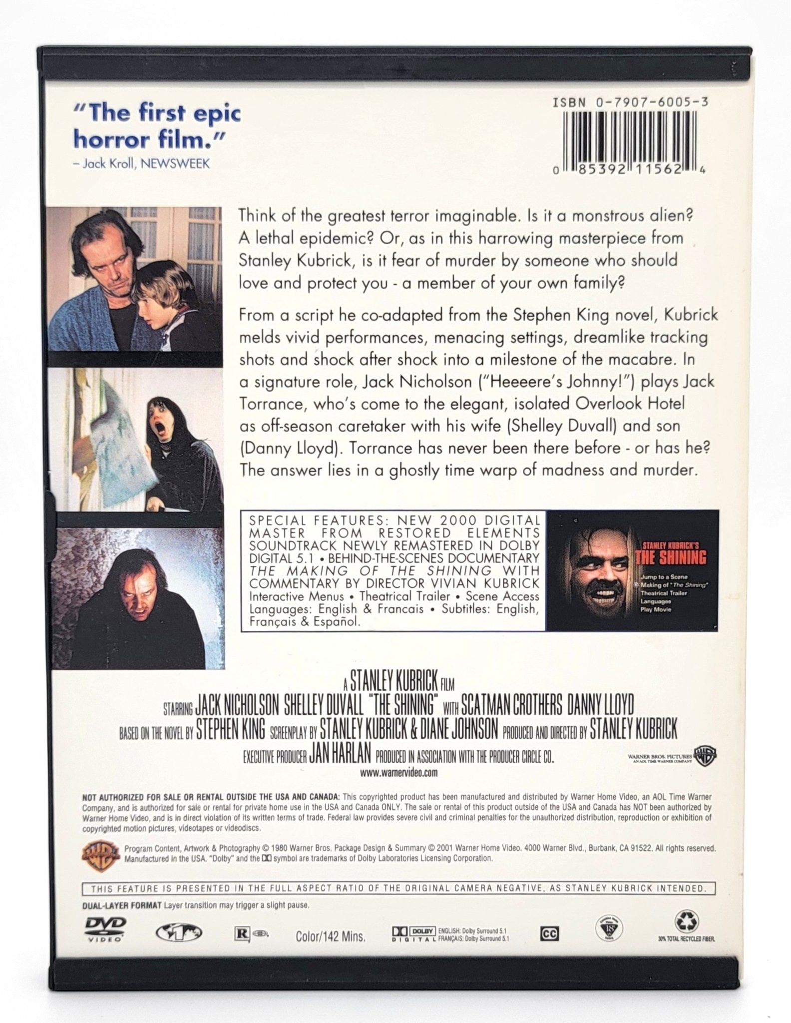 Warner Brothers - The Shining | DVD | Stanley Kubrick Collection | DVD - Digitally Restored & Remastered - DVD - Steady Bunny Shop