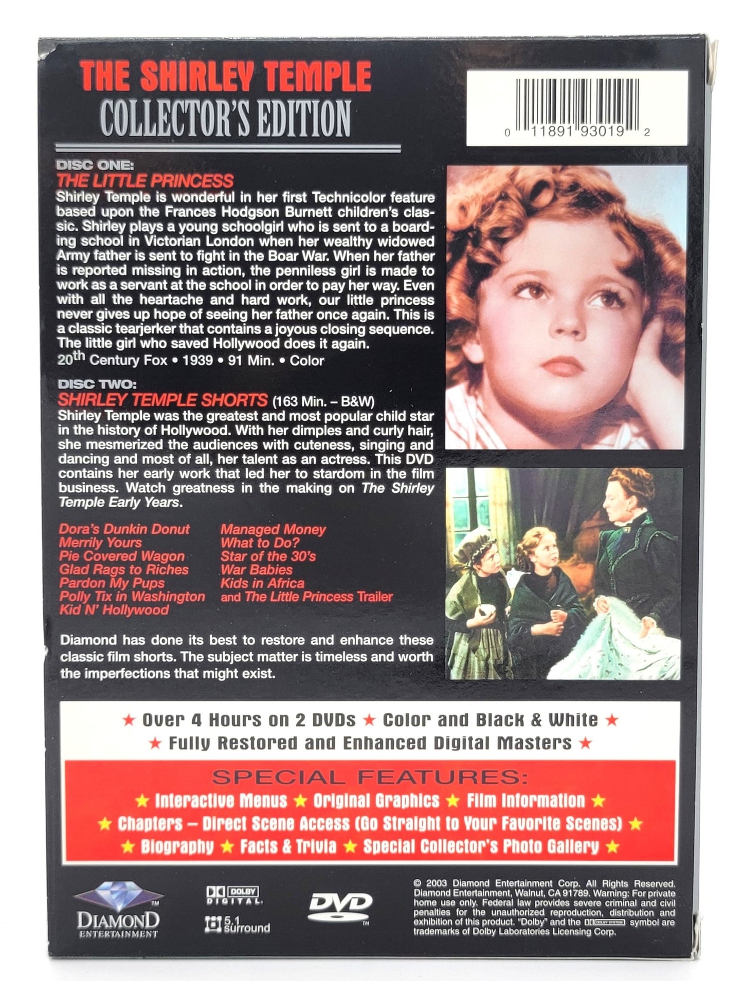 Diamond Entertainment - The Shirley Temple Collector's Edition | 2 Pack DVD Set - 13 Movies - Over 4 Hours Viewing - DVD - Steady Bunny Shop