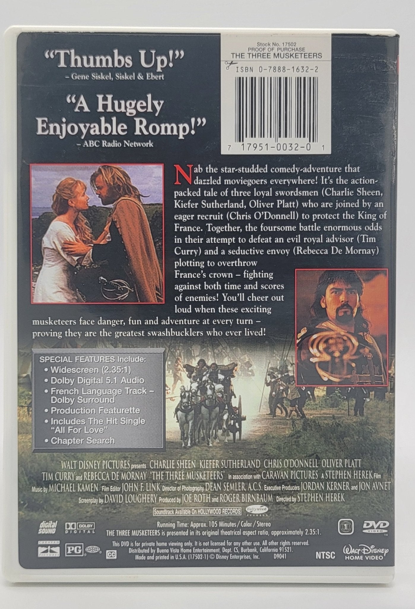 Walt Disney Home Entertainment - The Three Musketeers 1993 | DVD | Widescreen - DVD - Steady Bunny Shop