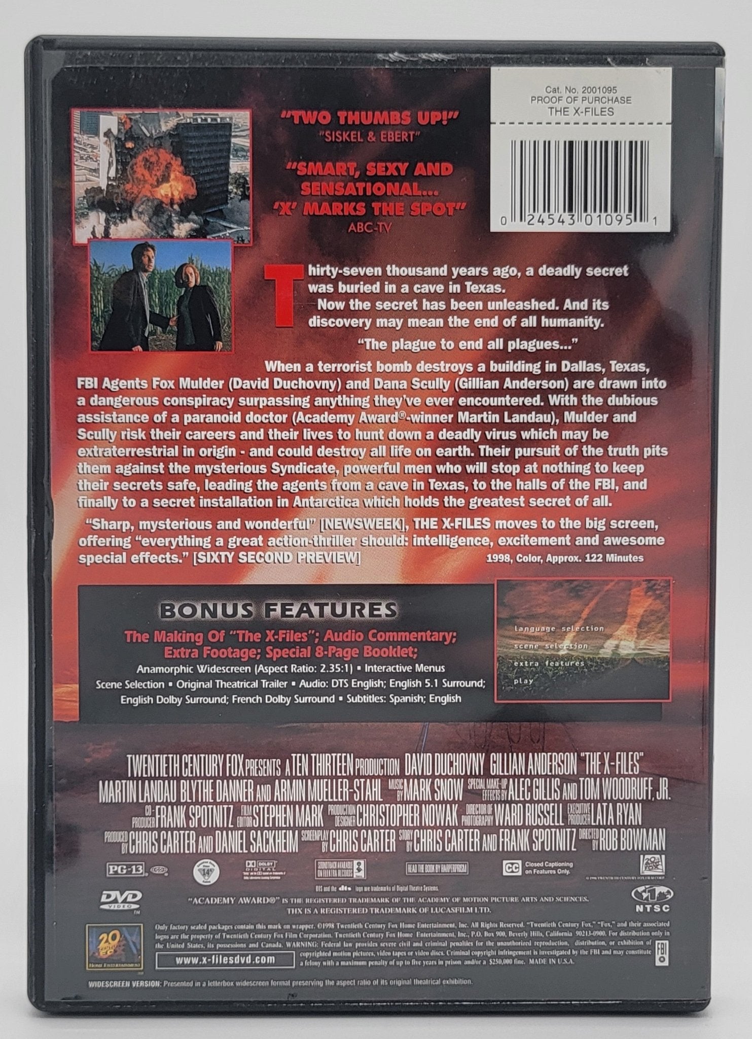 20th Century Fox Home Entertainment - The X Files - Fight The Future 1998 | DVD | Enhanced Widescreen - DVD - Steady Bunny Shop