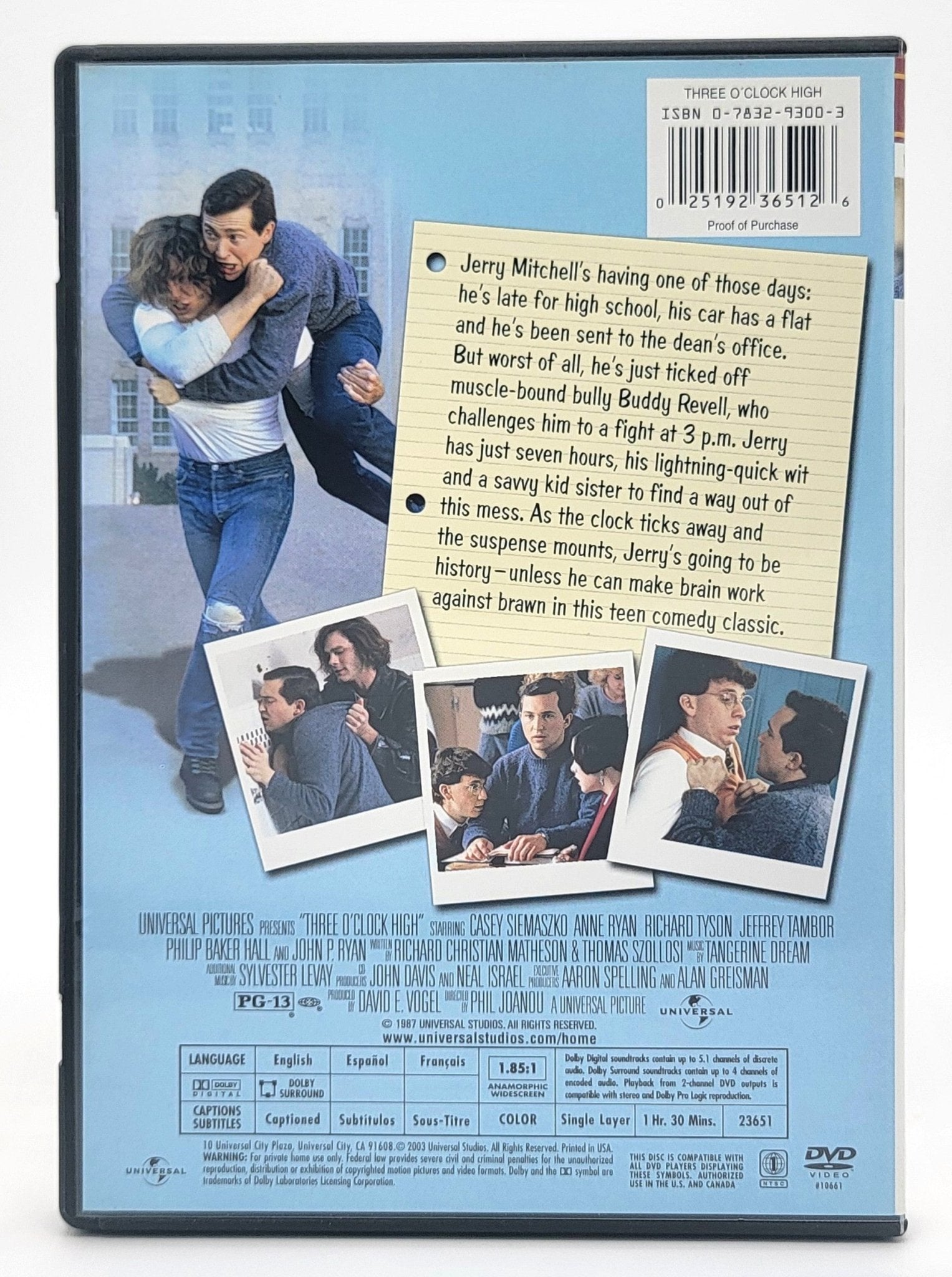 ‎ Universal Pictures Home Entertainment - Three O'clock High | DVD | Widescreen - High School Reunion Collection - DVD - Steady Bunny Shop