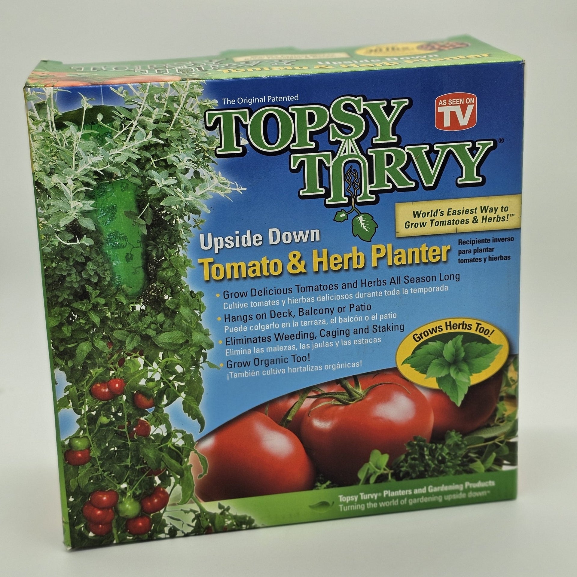 topsy turvy hanging tomato planter Topsy Turvy Upside Down Tomato & Herb Planter