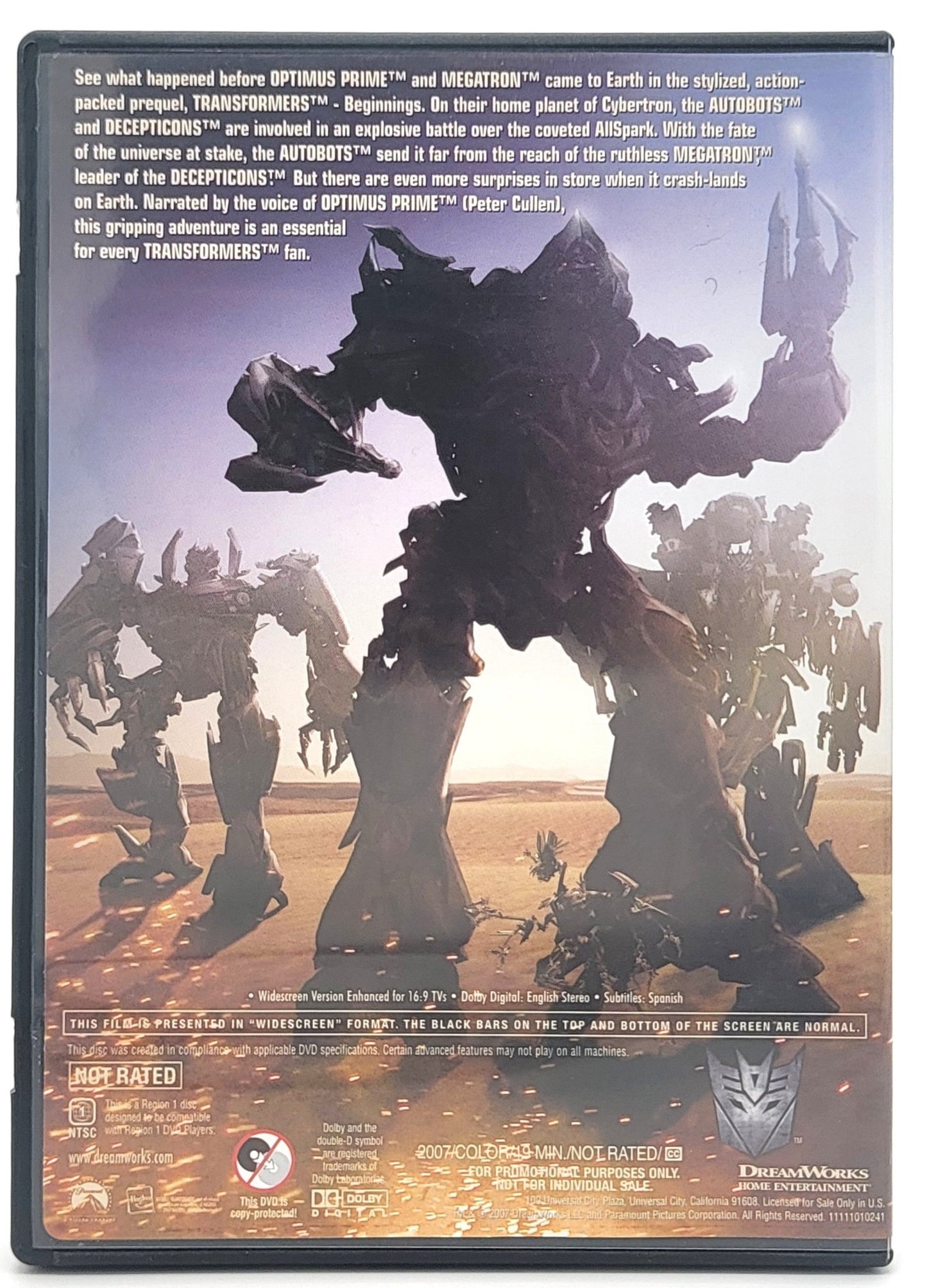 Dreamworks Video - Transformers Beginnings | DVD | Widescreen - 2007 Animated Short Film - DVD - Steady Bunny Shop