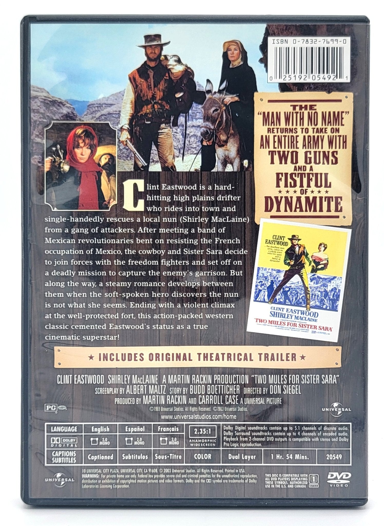 ‎ Universal Studios Home Entertainment - Two Mules for Sister Sara | DVD | Universal Western Collection - DVD - Steady Bunny Shop