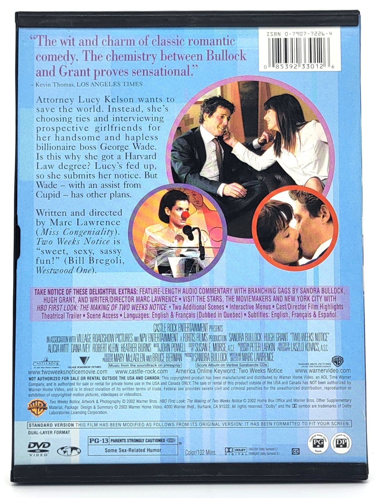 Warner Brothers - Two Weeks Notice | DVD | Full Screen - DVD - Steady Bunny Shop