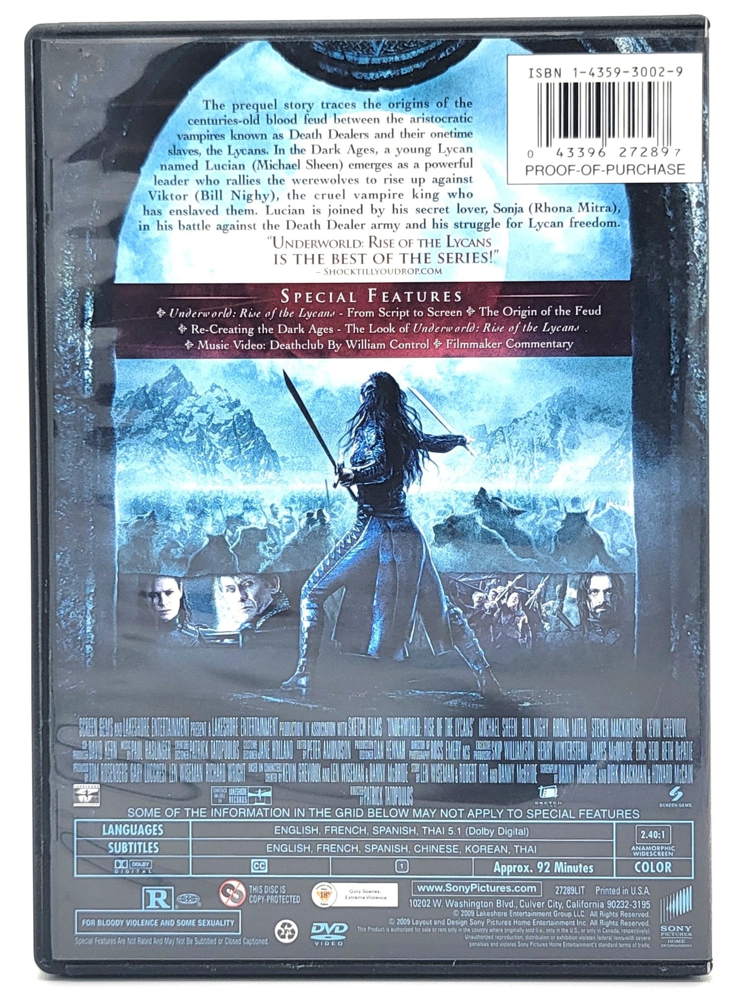 Screen Gems - Underworld - Rise of the Lycans | DVD | Widescreen - DVD - Steady Bunny Shop