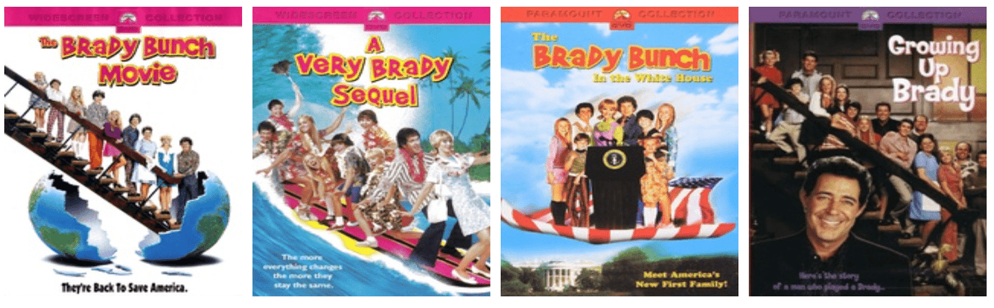 Paramount Pictures Home Entertainment - A Brady Bunch of Movies 4 Groovy Films | DVD | 4 Disk Set Widescreen & Fullscreen - DVD - Steady Bunny Shop