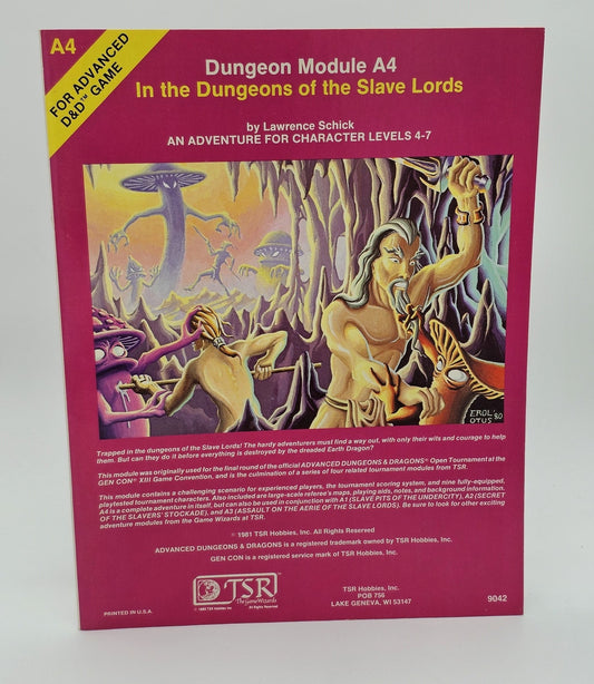 TSR, Inc - Advanced Dungeons & Dragons | In The Dungeons Of The Slave Lords | Dungeon Module A4 - Dungeon Module - Steady Bunny Shop