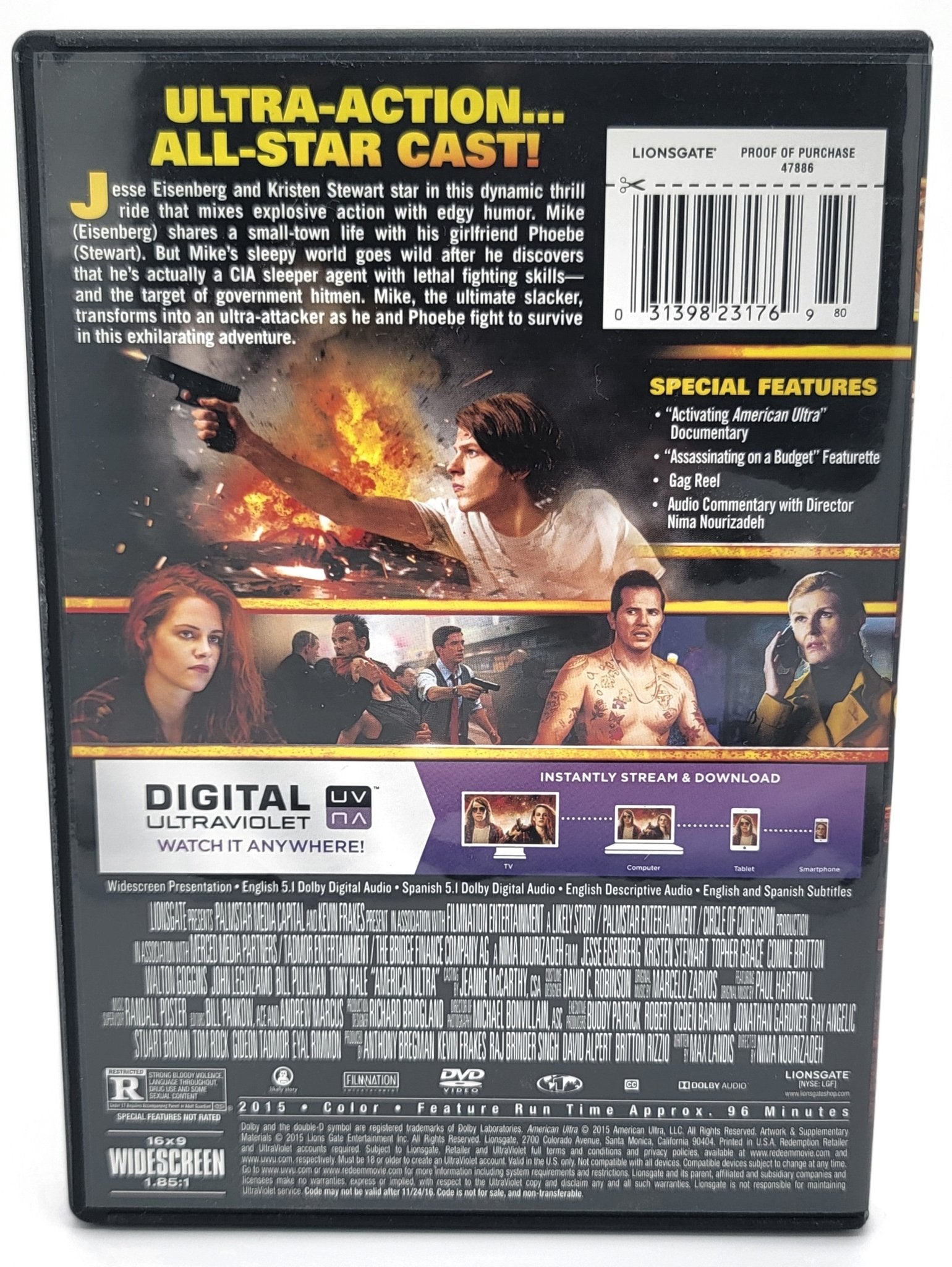 Lions Gate - American Ultra | DVD | Widescreen - DVD - Steady Bunny Shop