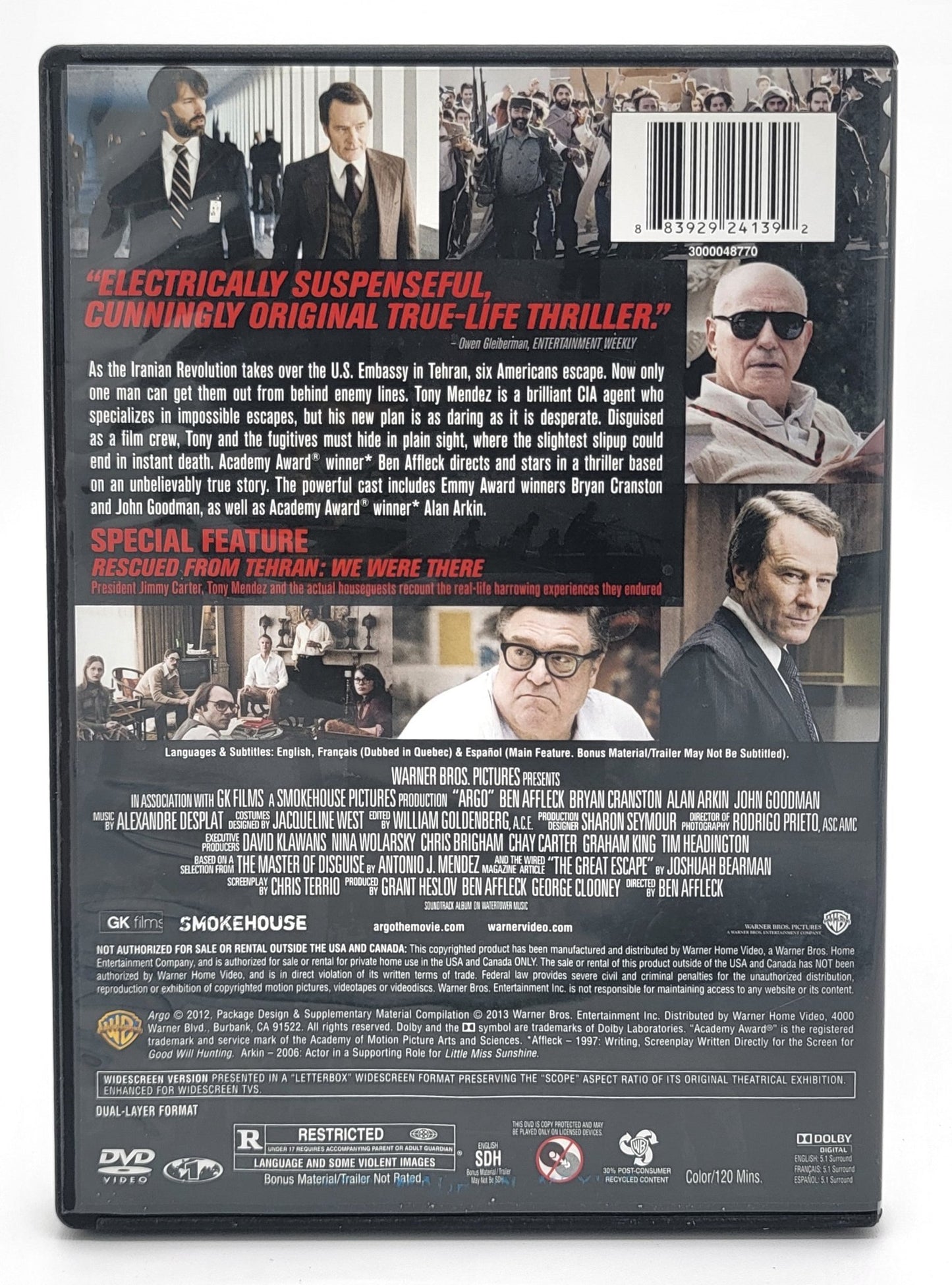 Warner Brothers - Argo | DVD | Based on The Declassified True Story | Widescreen - DVD - Steady Bunny Shop