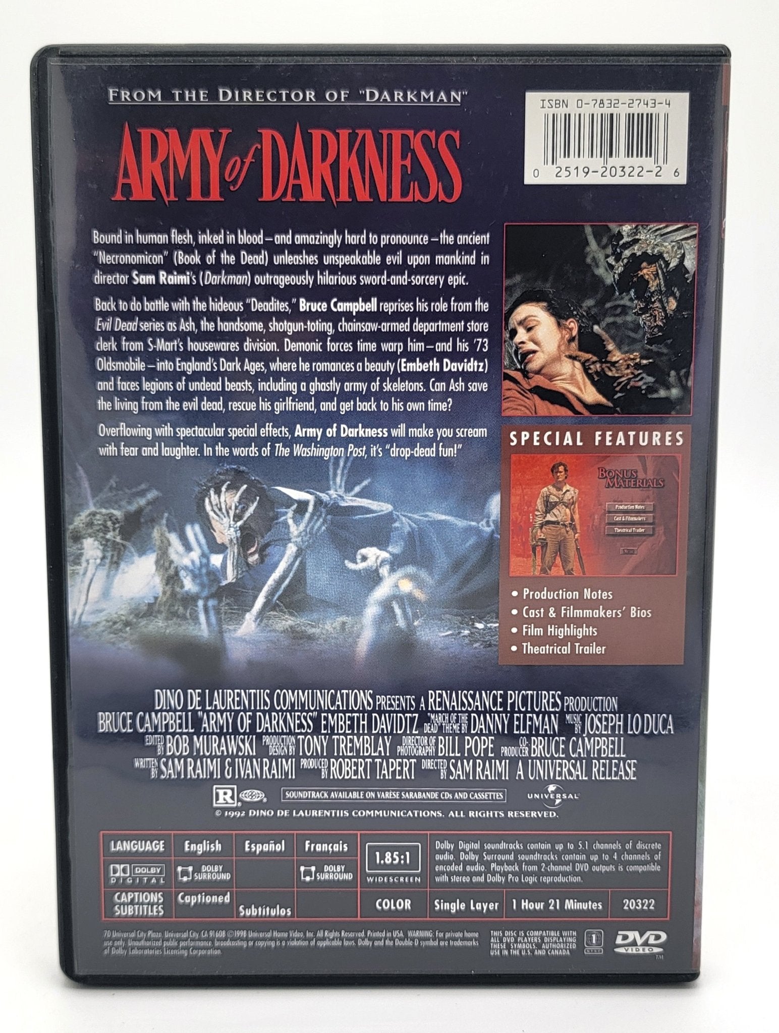 Universal Pictures Home Entertainment - Army of Darkness | DVD | Widescreen - DVD - Steady Bunny Shop