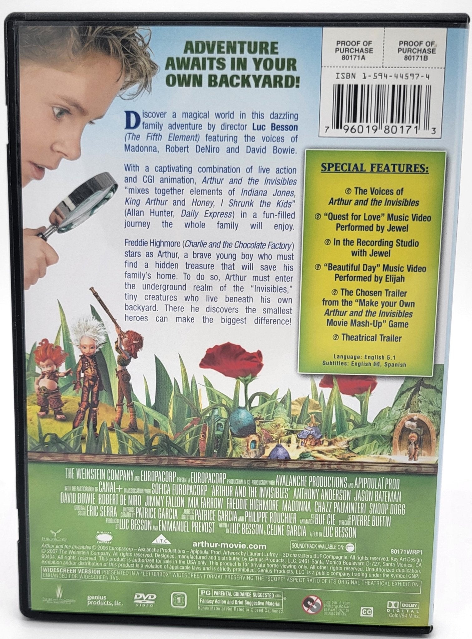 Genius Production - Arthur And the Invisibles | DVD | Widescreen - Special Features - DVD - Steady Bunny Shop