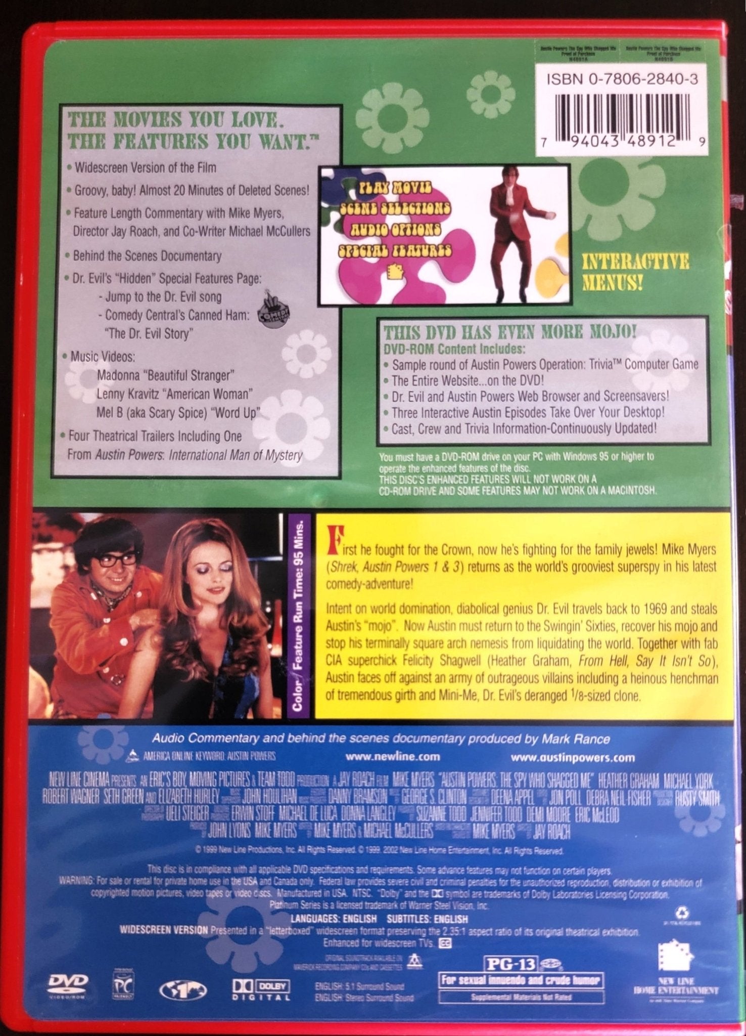 New Line Home Entertainment - Austin Powers - The Spy Who Shagged Me | DVD | New Line Platinum Series | Widescreen - DVD - Steady Bunny Shop