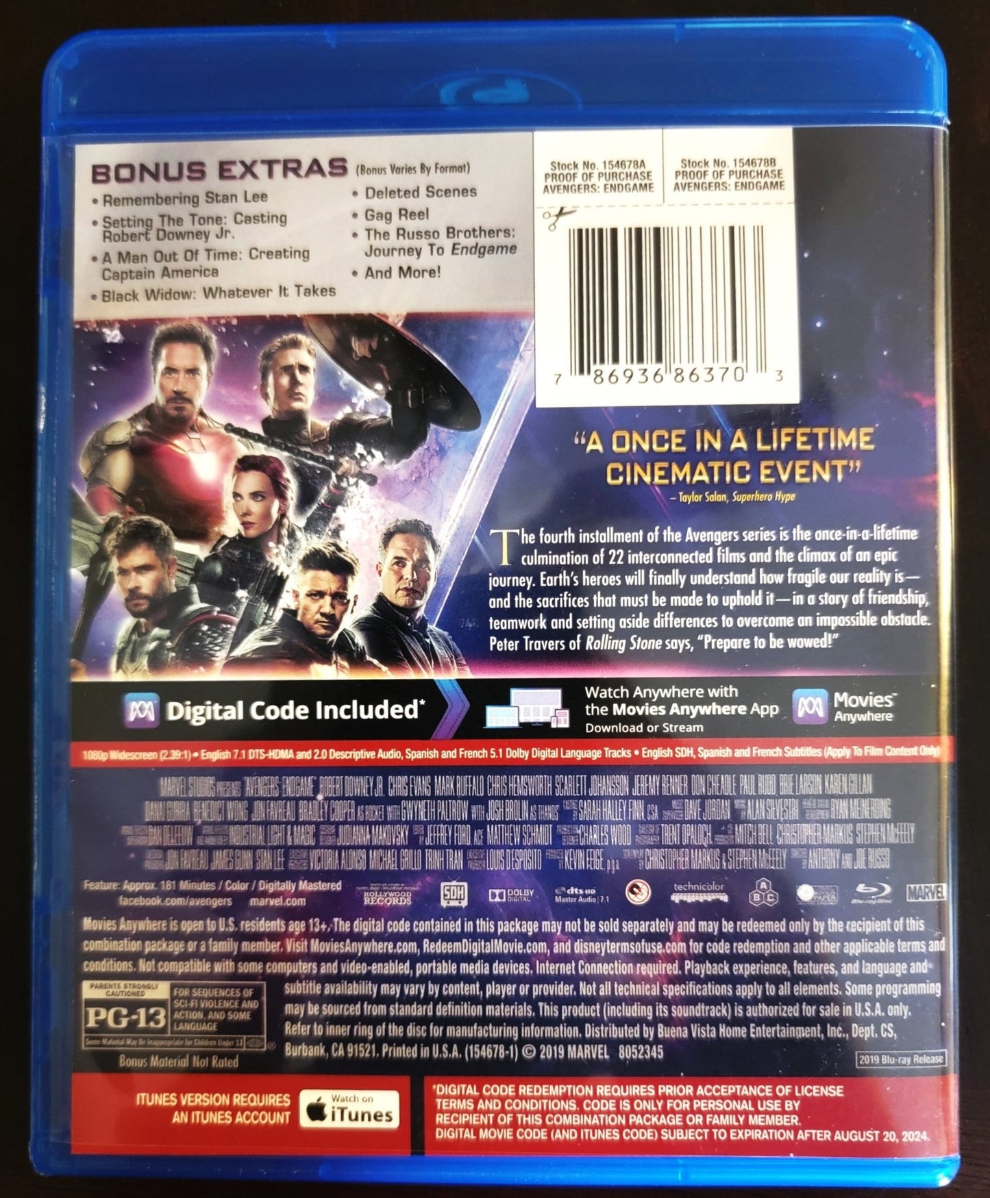 Marvel Studio - Avengers Endgame | DVD | Multi-Screen Edition - No Digital Copy - Blu-ray - Steady Bunny Shop