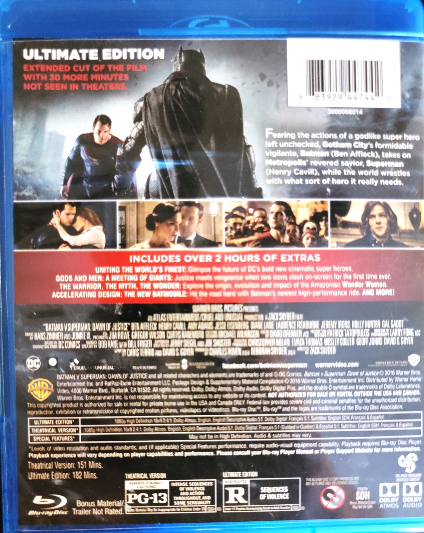 Warner Brothers - Batman v Superman: Dawn of Justice | Blu-ray | Widescreen - Blu-ray - Steady Bunny Shop