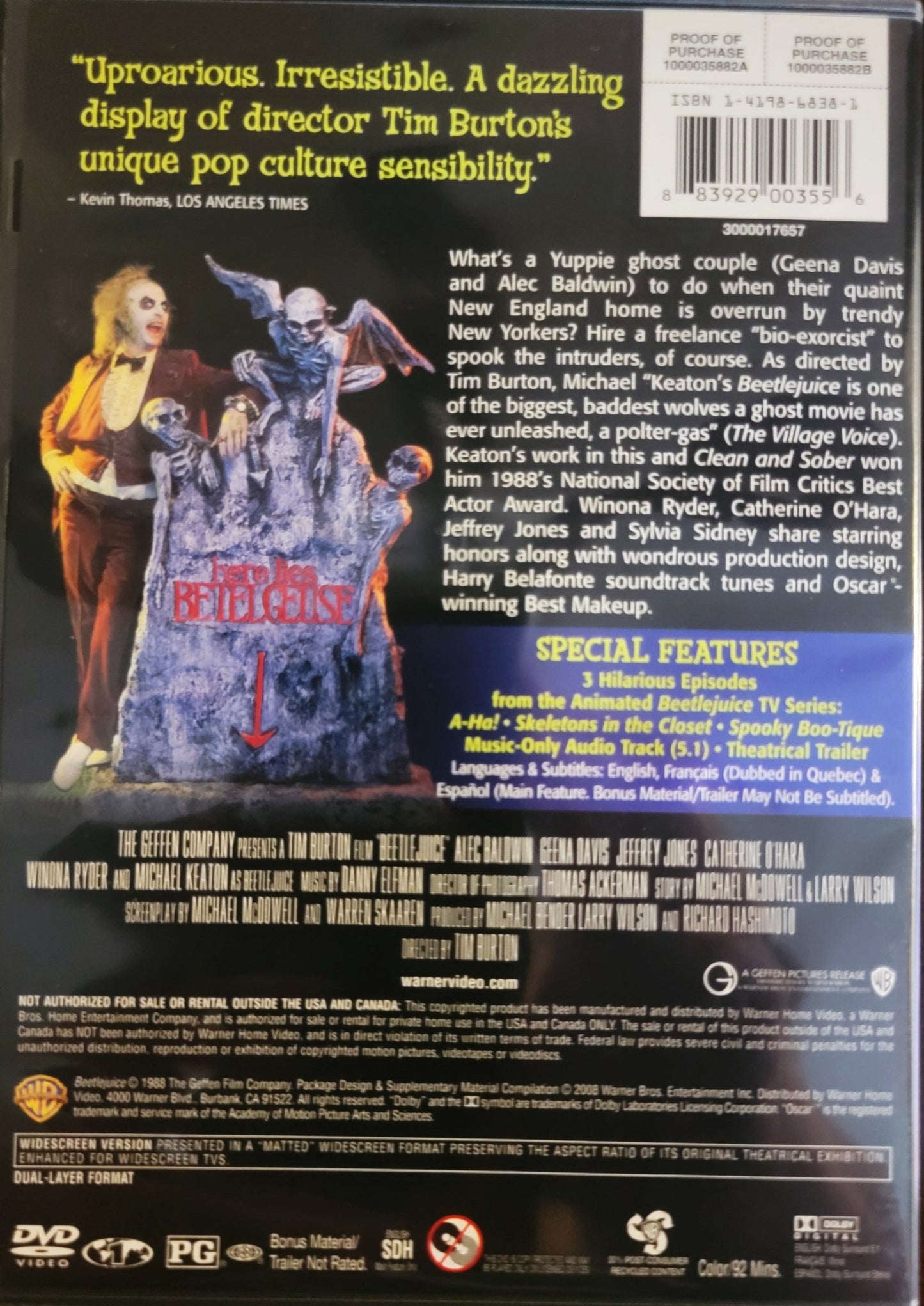 Warner Brothers - Beetlejuice | DVD | 20th Anniversary Deluxe Edition Widescreen - DVD - Steady Bunny Shop