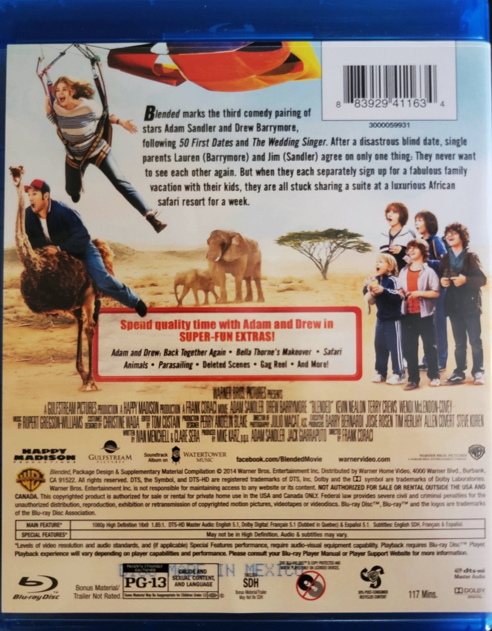 Warner Brothers - Blended | Adam Sandler & Drew Barrymore |Blu-ray - Blu-ray - Steady Bunny Shop