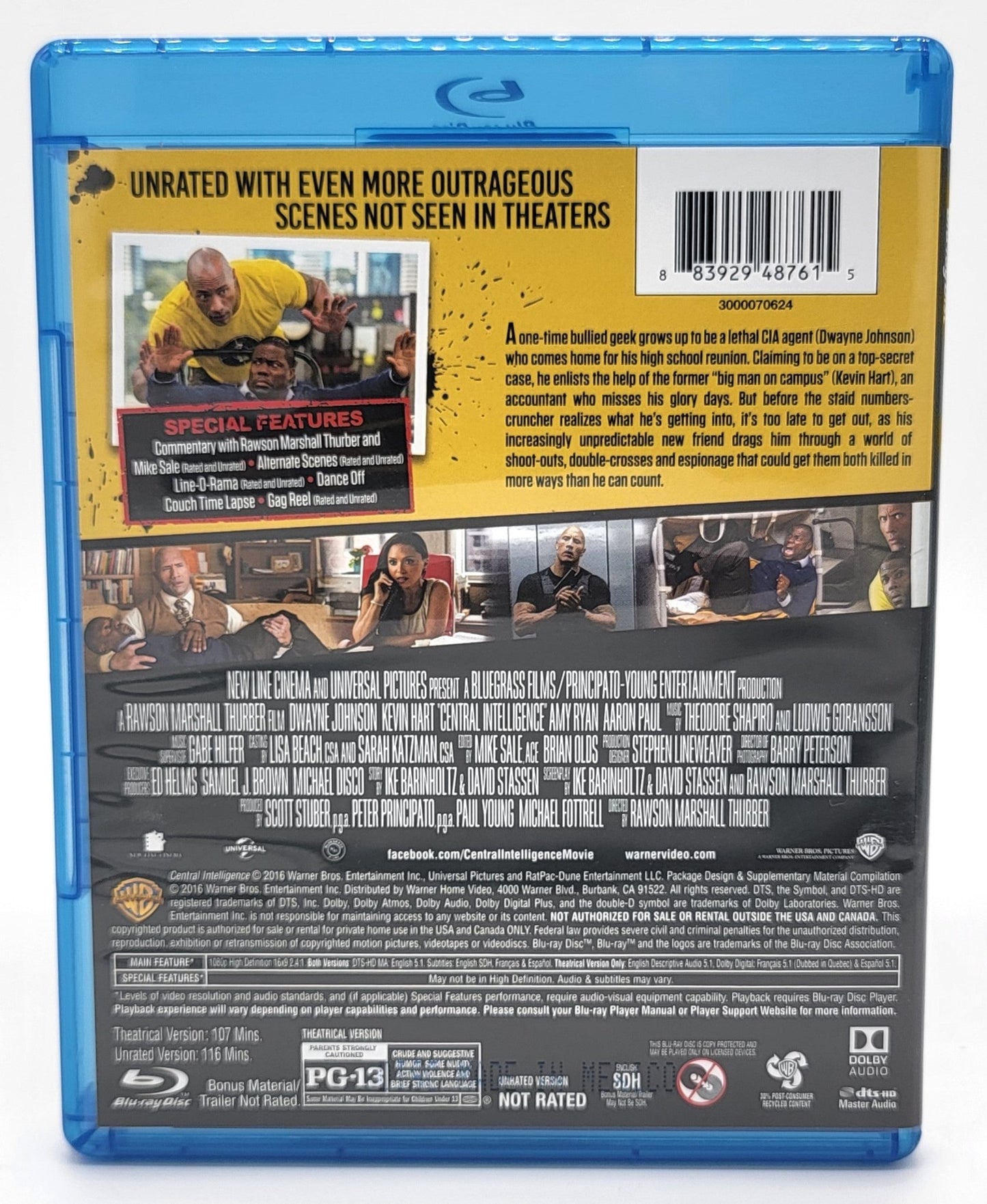 Warner Brothers - Central Intelligence | DVD | Unrated - Blu-ray - Steady Bunny Shop
