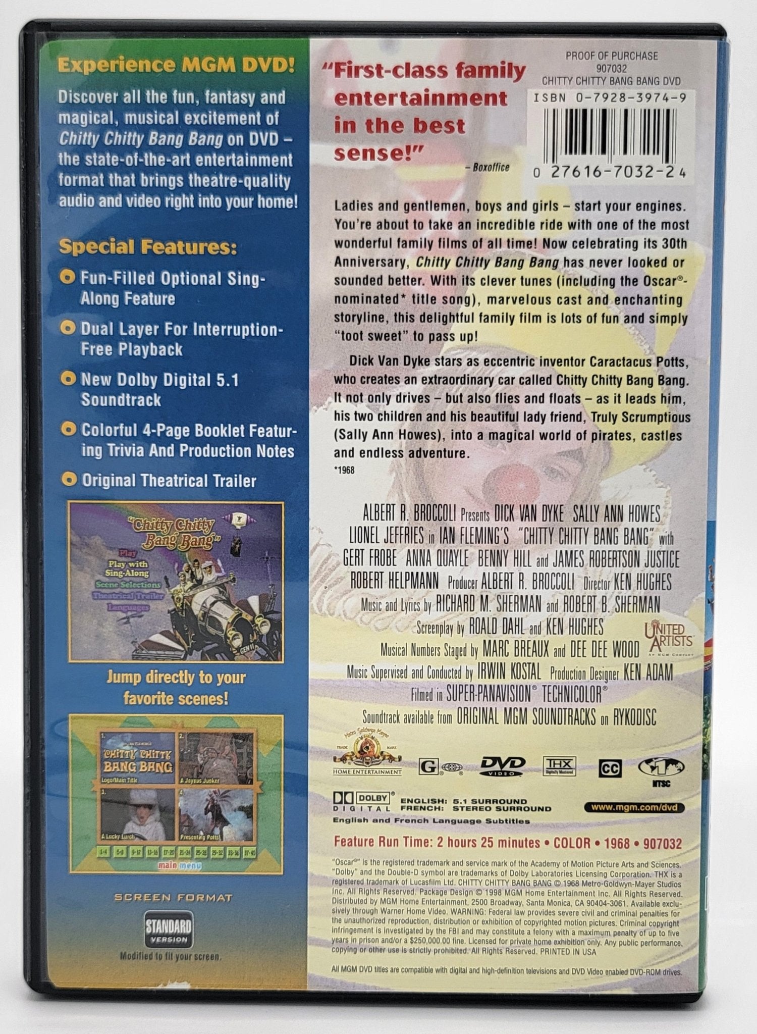 MGM - Chitty Chitty Bang Bang | DVD| Digitally Remastered - DVD - Steady Bunny Shop