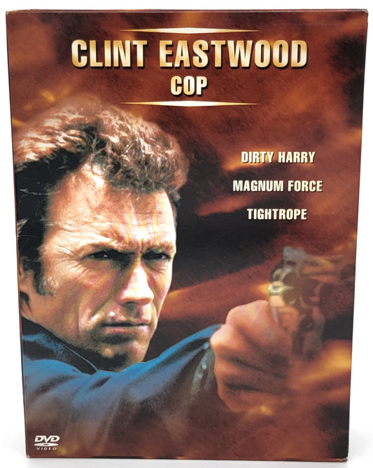 Warner Brothers - Clint Eastwood Cop 3 DVD Box Set Dirty Harry Tight Rope Magnum Force | DVD | Clint Eastwood Collection - DVD - Steady Bunny Shop