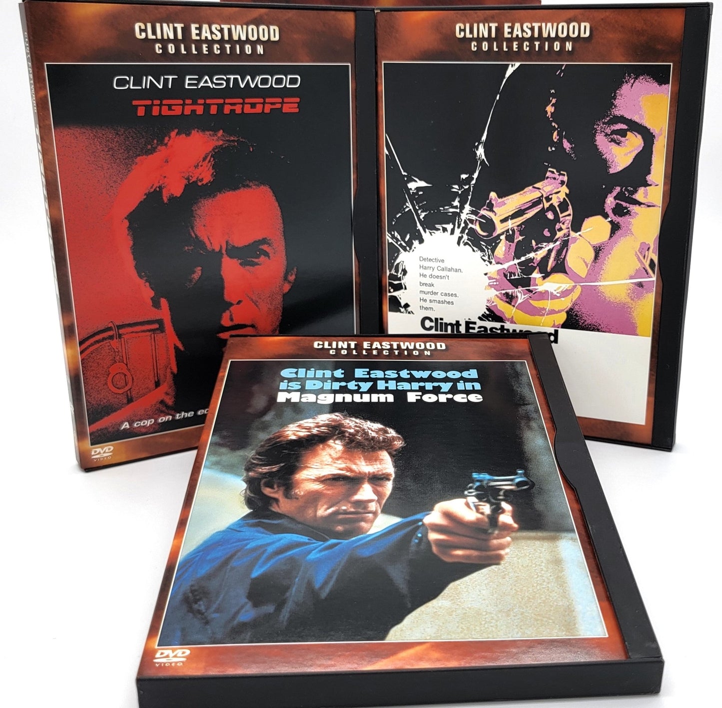 Warner Brothers - Clint Eastwood Cop 3 DVD Box Set Dirty Harry Tight Rope Magnum Force | DVD | Clint Eastwood Collection - DVD - Steady Bunny Shop