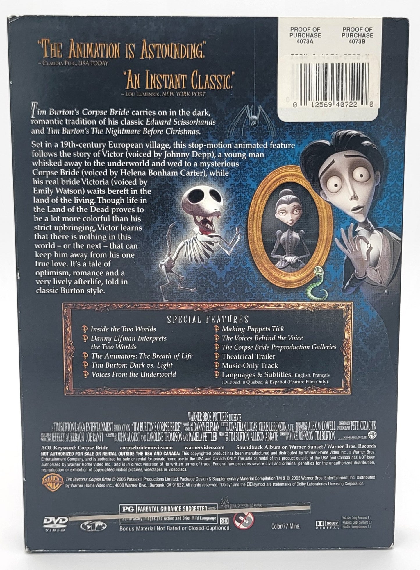 Warner Brothers - Corpse Bride | DVD & Collectible Illustrated Story Book - DVD - Steady Bunny Shop