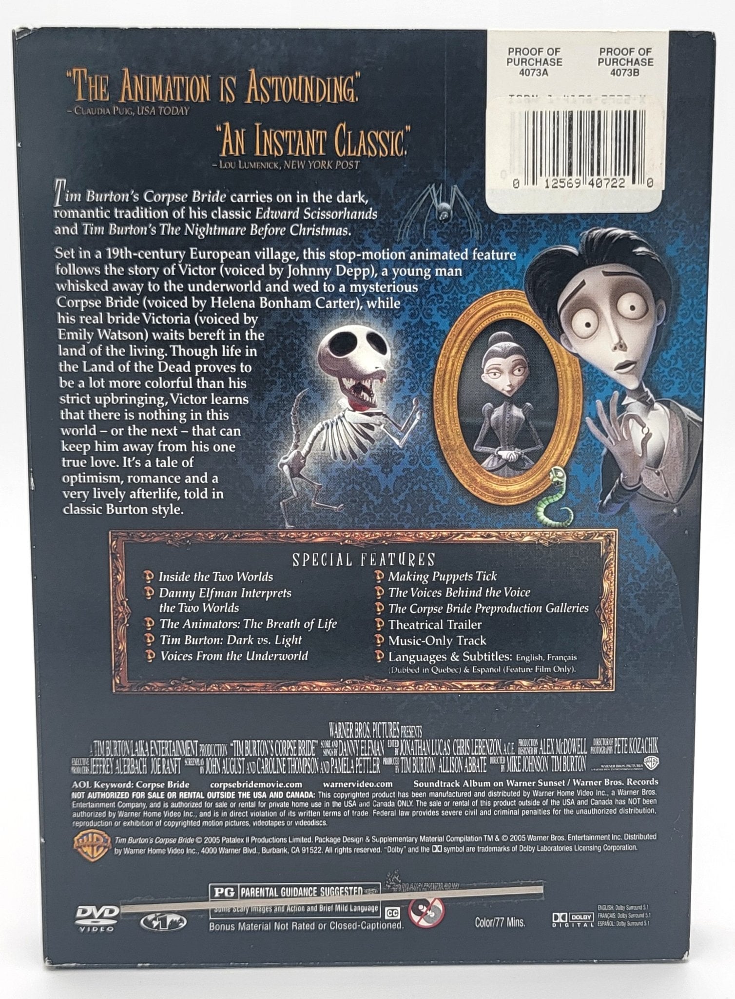Warner Brothers - Corpse Bride | DVD & Collectible Illustrated Story Book - DVD - Steady Bunny Shop