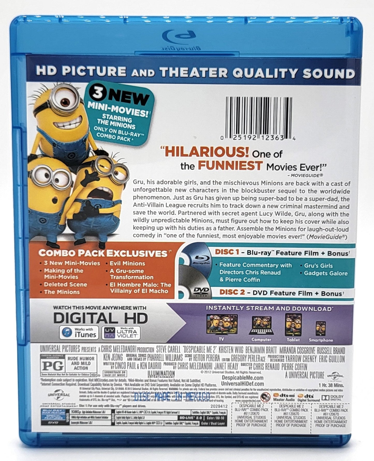 Illumination Entertainment, - Despicable ME 2 | Blu-ray & DVD | Includes 3 New Mini Movies - DVD & Blu-ray - Steady Bunny Shop