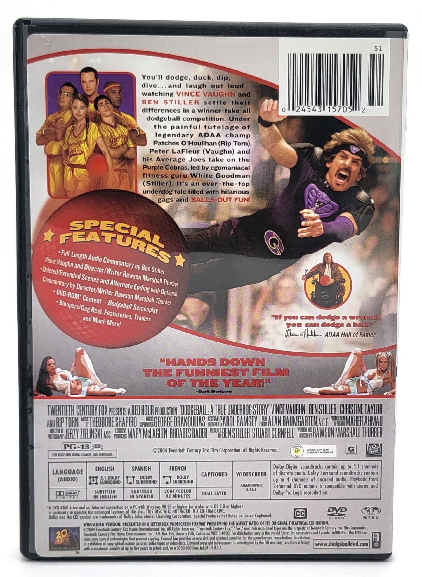 20th Century Fox - DodgeBall | DVD | Widescreen - DVD - Steady Bunny Shop