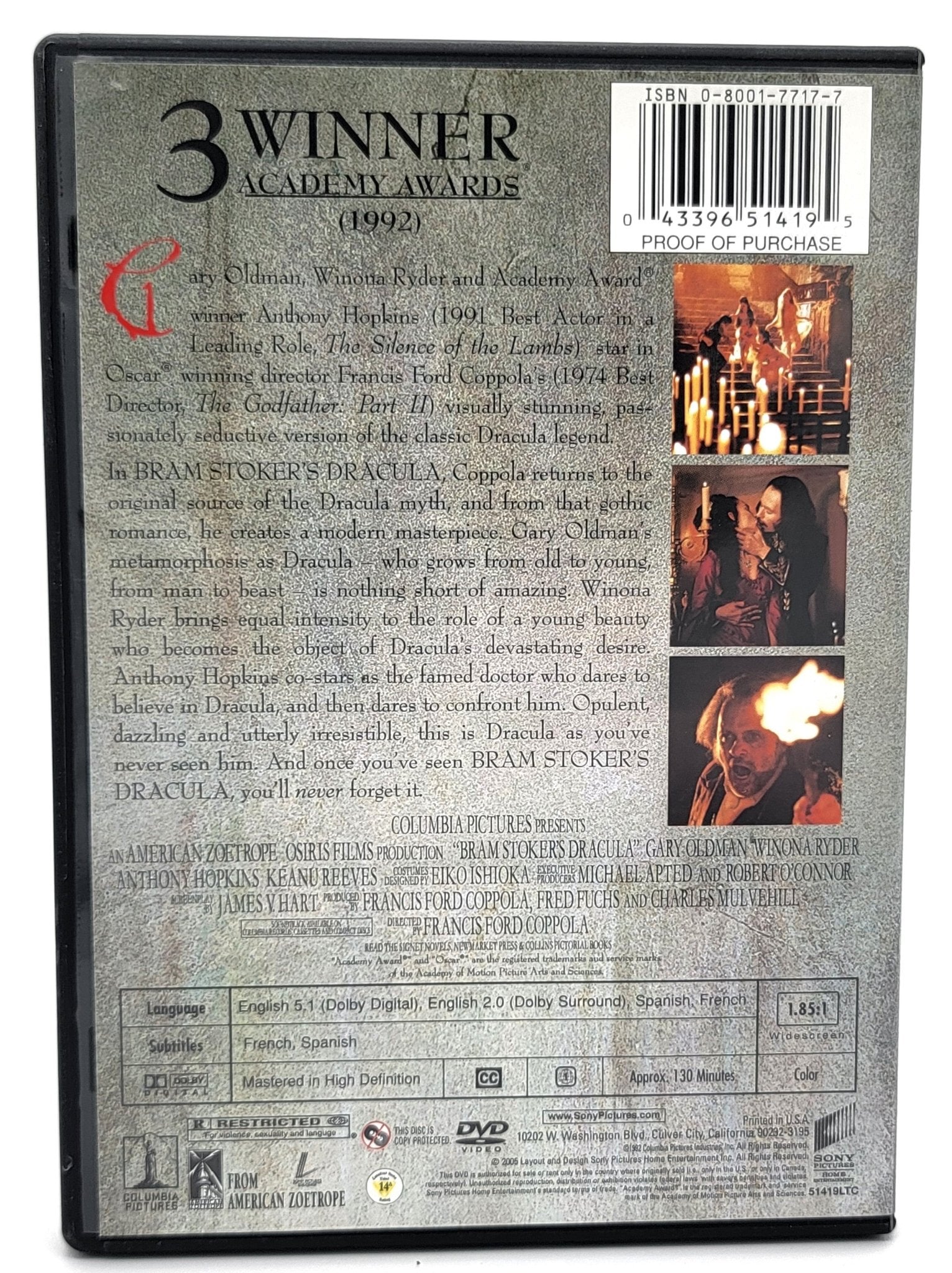 Columbia Pictures - Dracula - Bram Stoker's | DVD | A Francis Ford Coppola Film | Widescreen - DVD - Steady Bunny Shop