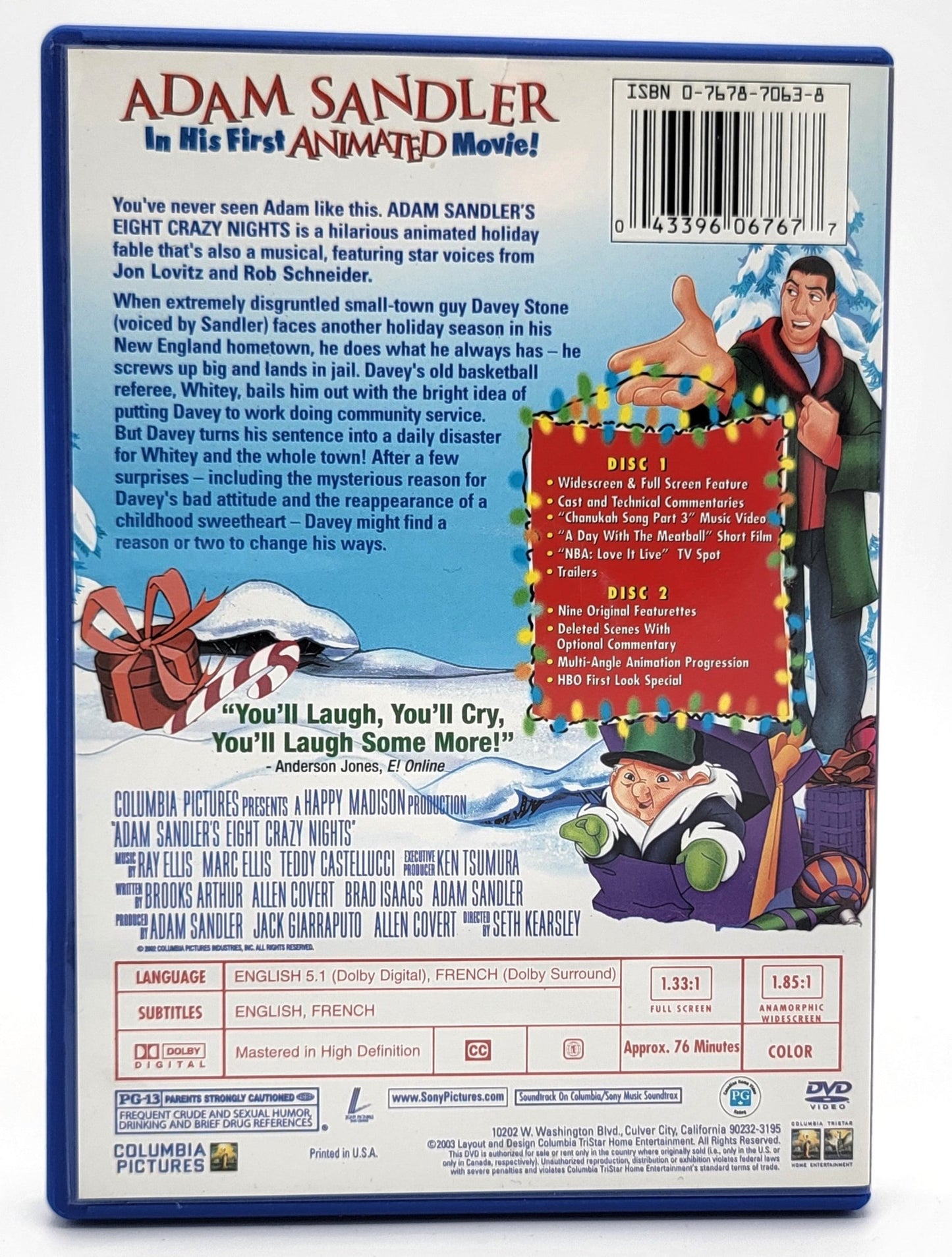 Columbia Pictures - Eight Crazy Nights | DVD | 2 Disc Special Edition - Full & Widescreen - DVD - Steady Bunny Shop