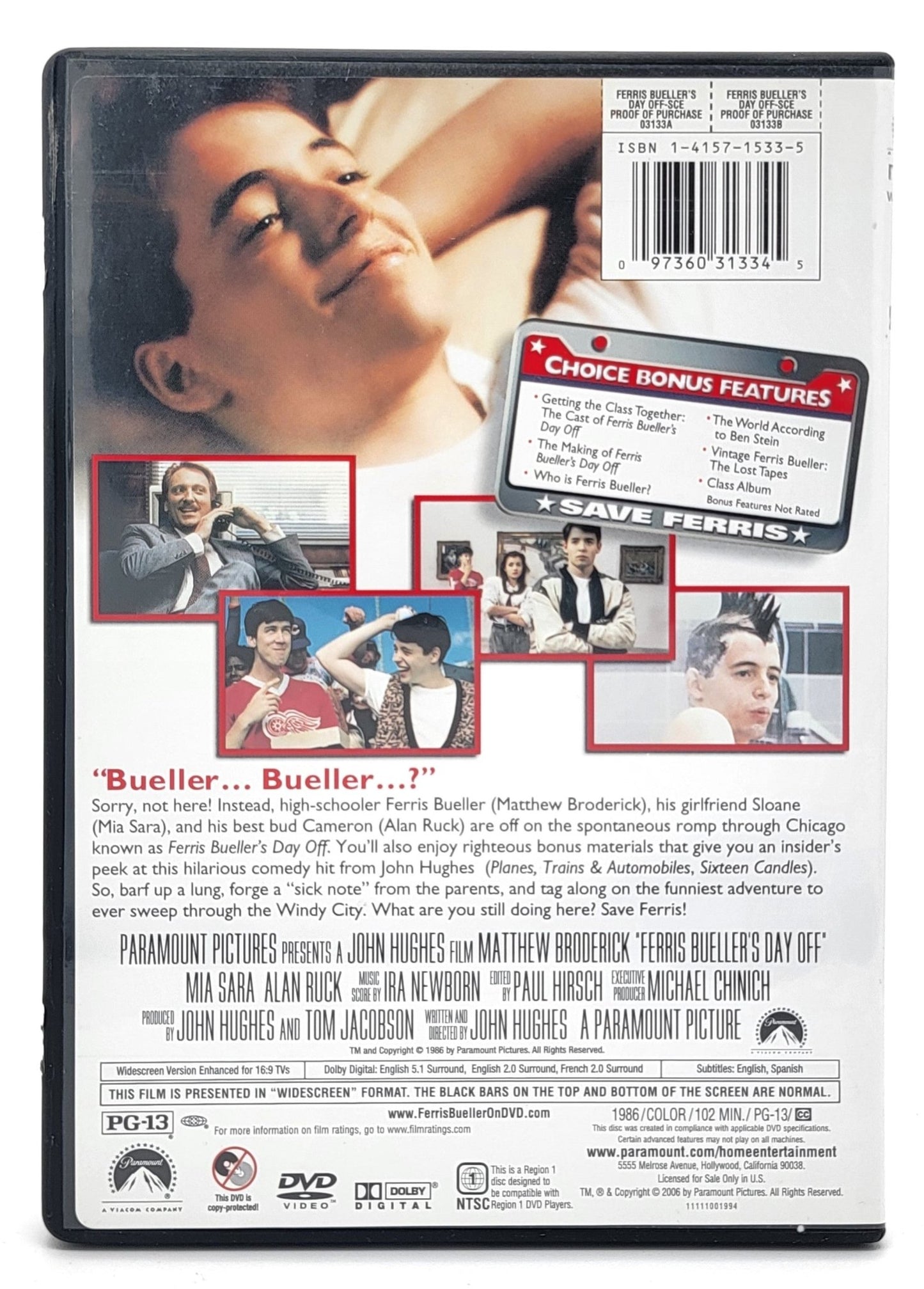 Paramount Pictures Home Entertainment - Ferris Bueller's Day Off | DVD | Widescreen - DVD - Steady Bunny Shop