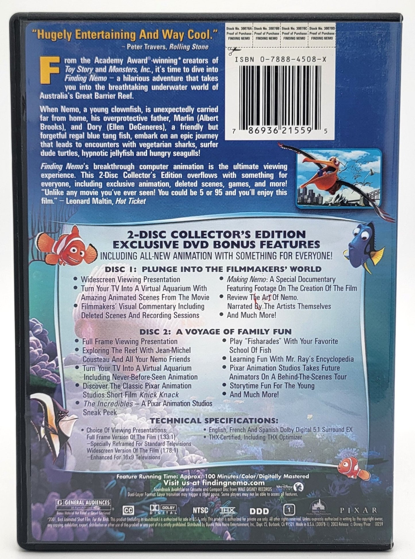 Walt Disney & Pixar - Finding Nemo | DVD | 2 Disc Collector's Edition | Widescreen & Fullscreen - DVD - Steady Bunny Shop