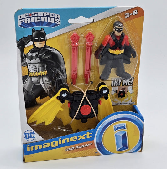 Fisher Price - Fisher Price IMAGINEXT DC Super Friends Red Robin with Dual Launchers | Sidekick to Batman New - Action Figures - Steady Bunny Shop