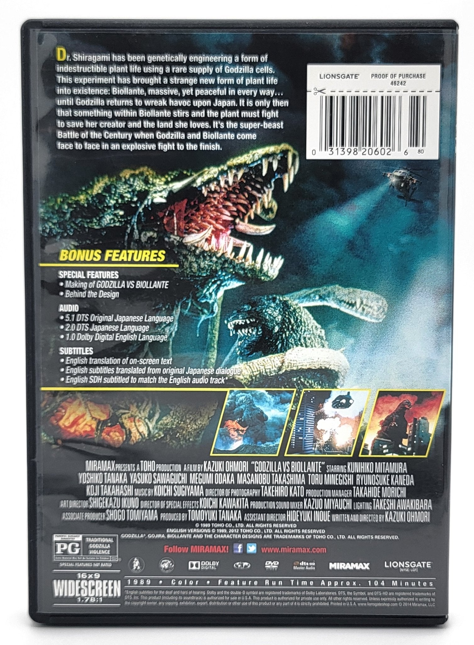 Miramax Echo Bridge - Godzilla VS Biollante 1989 | DVD | Widescreen - DVD - Steady Bunny Shop