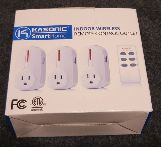 Kasonic - KASONIC Wireless Remote Control Outlet, Indoor Remote Light Switch for Plug in Lamp, Small Electrical Appliance up to 100 Feet Away, 10A/1200W Wall Outlet Plug Kit - Remote Control Outlet - Steady Bunny Shop