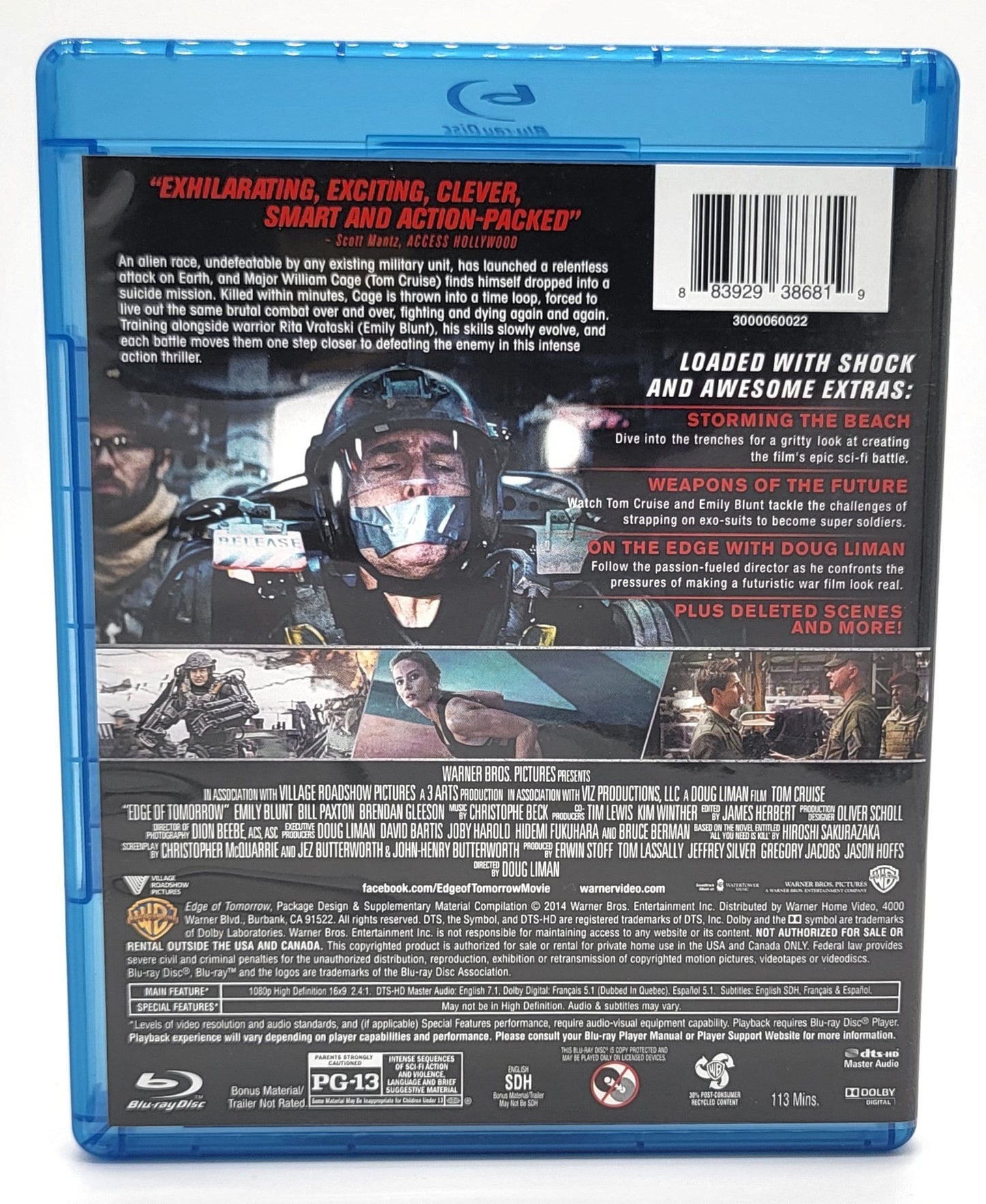Warner Brothers - Live Die Repeat - Edge of Tomorrow | Blu-ray - Blu-ray - Steady Bunny Shop