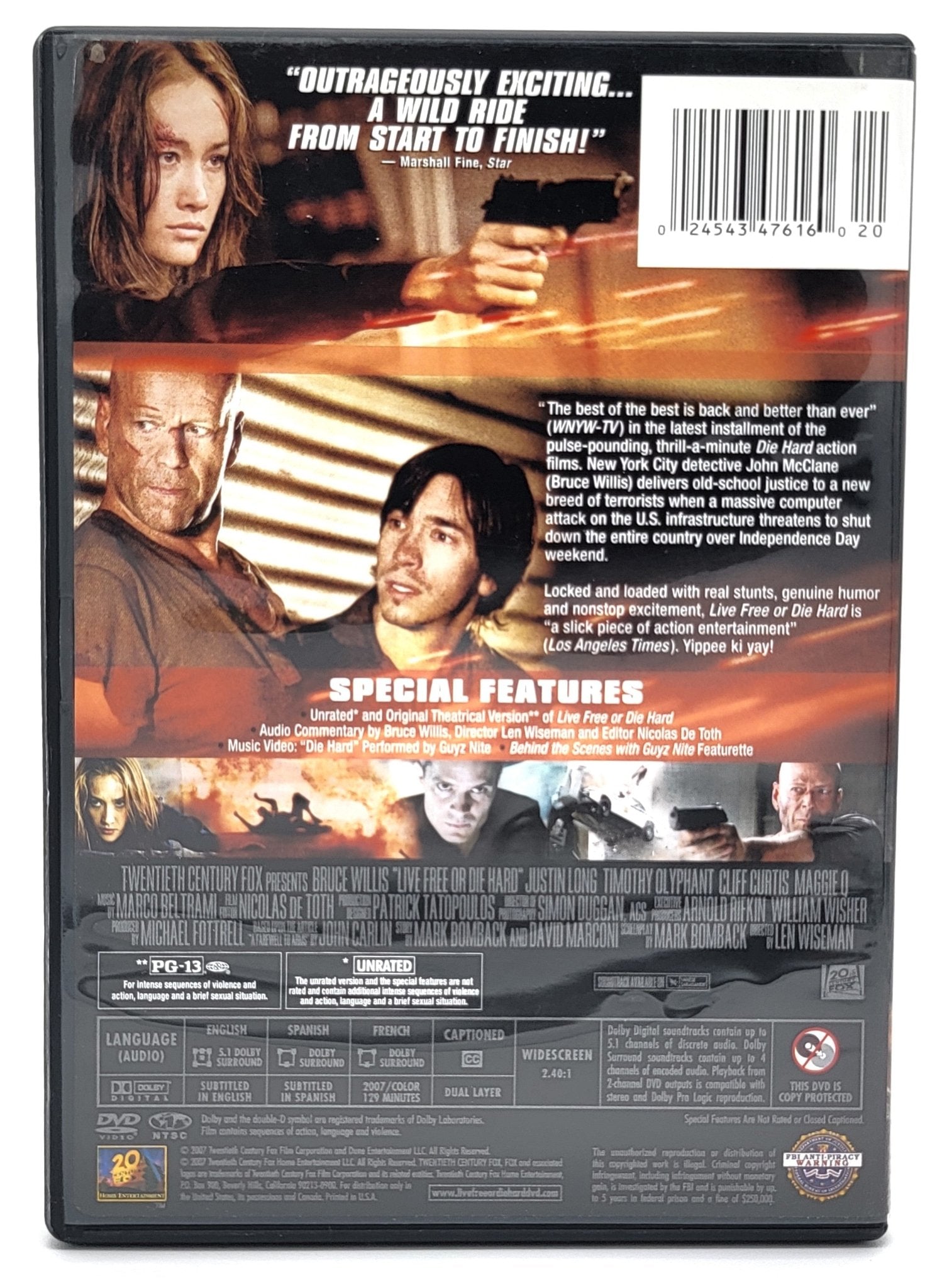 20th Century Fox - Live Free or Die Hard | DVD | Unrated - Widescreen - DVD - Steady Bunny Shop