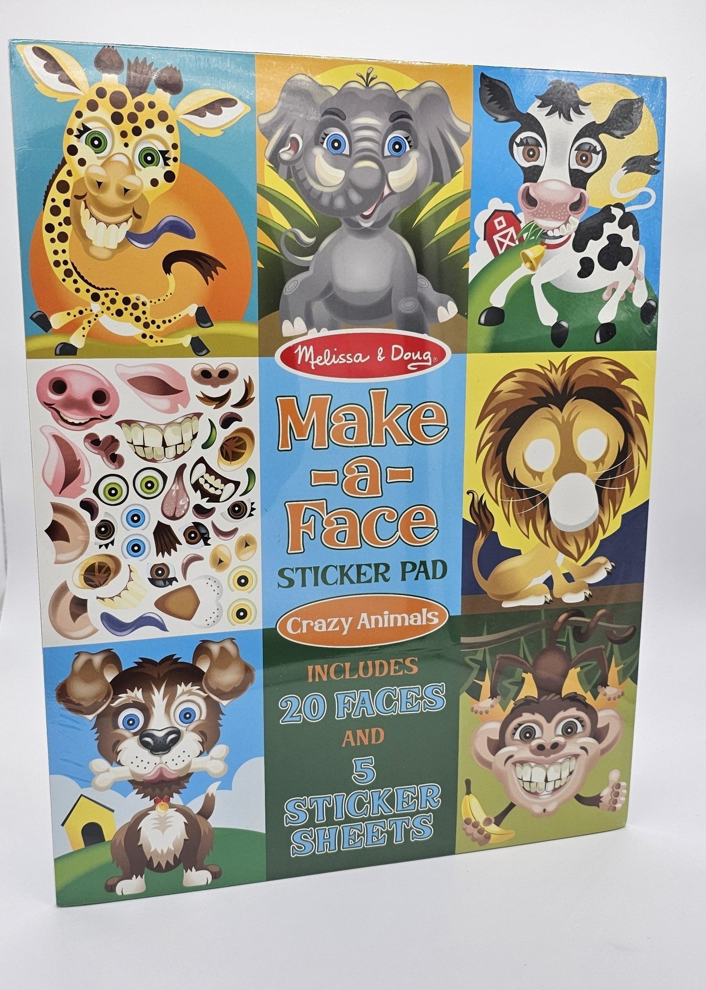 Melissa & Doug - Melissa & Doug | Make-a-Face Sticker Pad | Crazy Animals | 20 Faces, 5 Sticker Sheets | New - Sticker Book - Steady Bunny Shop