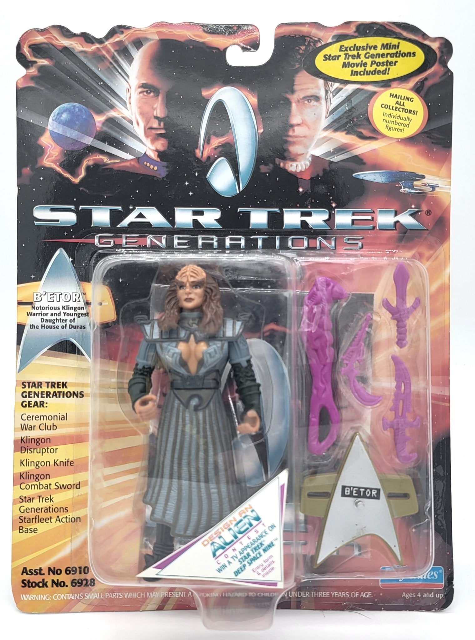 Playmates - Playmates | Star Trek - Generations B'etor Klingon Warrior 1994 | Vintage Star Wars Action Figure - Action Figures - Steady Bunny Shop