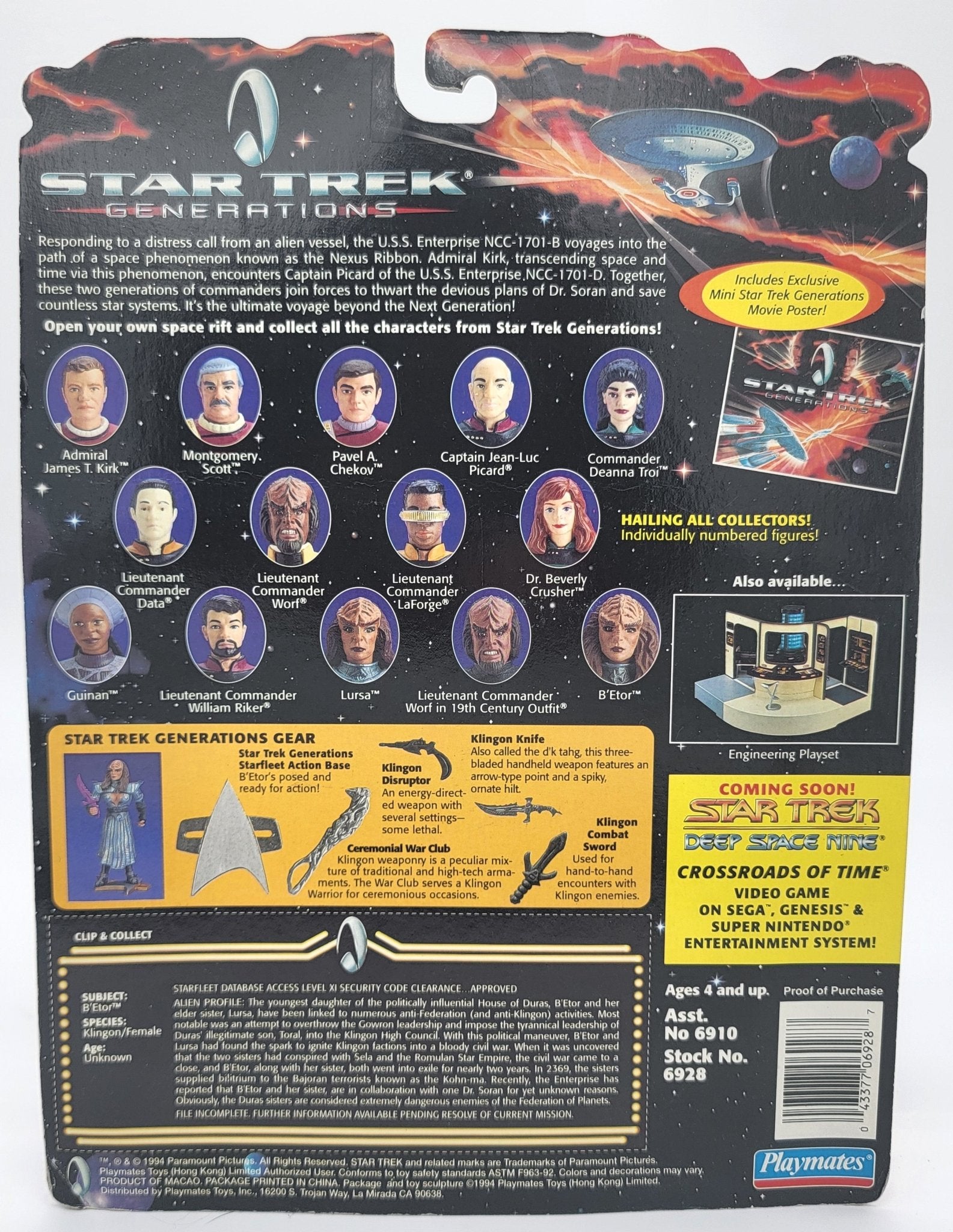 Playmates - Playmates | Star Trek - Generations B'etor Klingon Warrior 1994 | Vintage Star Wars Action Figure - Action Figures - Steady Bunny Shop