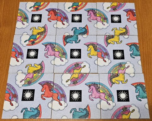 Steady Bunny Shop - Scramble Square Puzzle \ Unicorns & Rainbows | 9 Pieces - Jigsaw Puzzle - Steady Bunny Shop