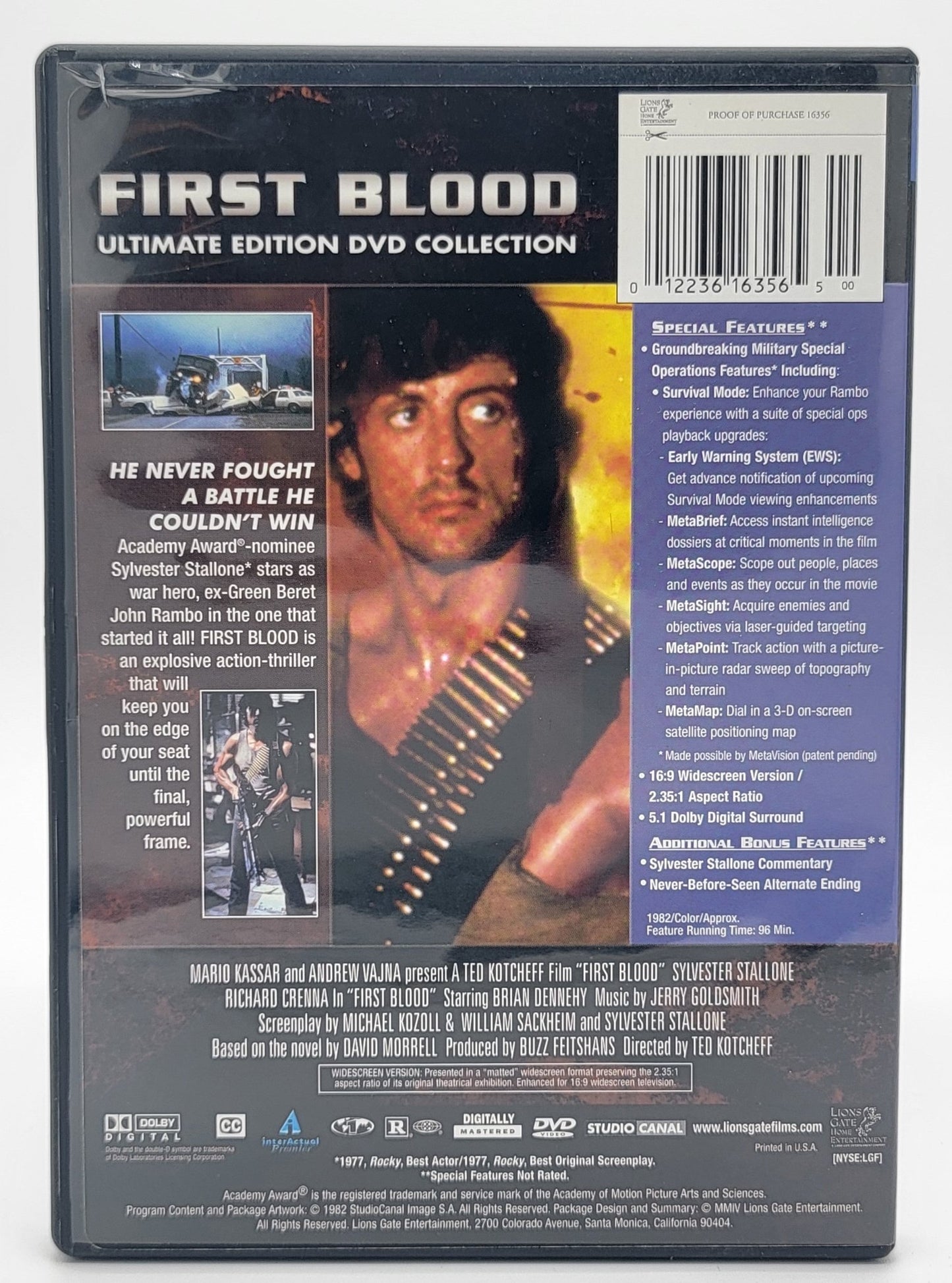 Lions Gate - Stallone First Blood - Ultimate Edition | DVD | Widescreen - DVD - Steady Bunny Shop