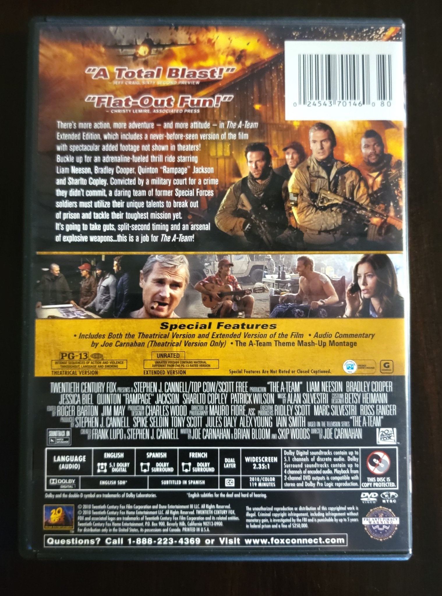 20th Century Fox Home Entertainment - The A-Team | DVD | Unrated Extended Cut Includes 2 Versions: Unrated & Theatrical - DVD - Steady Bunny Shop