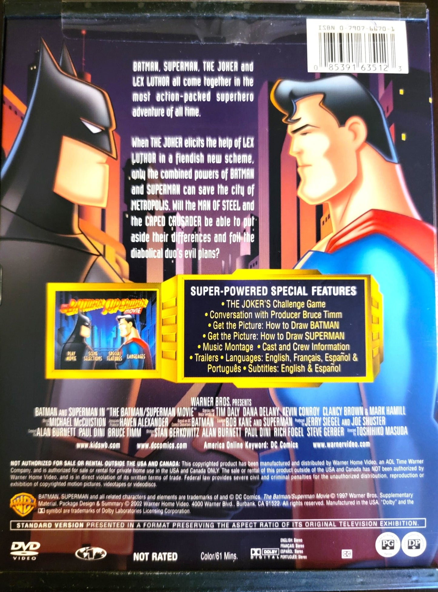 Warner Brothers - The Batman Superman Movie | DVD | Standard - DVD - Steady Bunny Shop