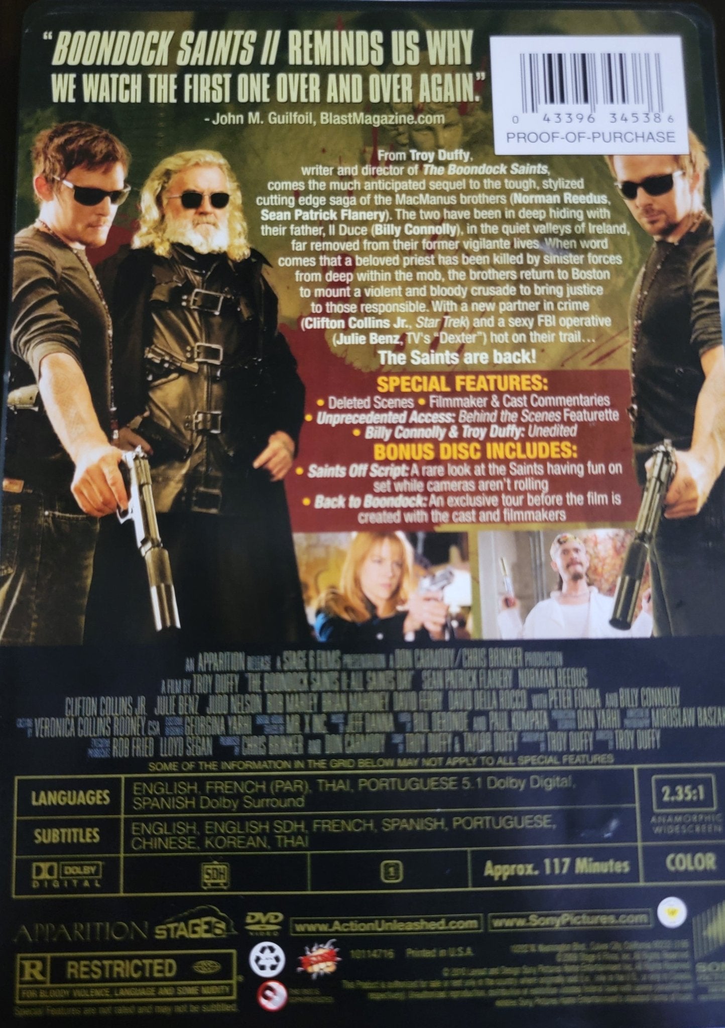 Sony Pictures - The Boondock Saints II All Saints Day | DVD | Widescreen - DVD - Steady Bunny Shop