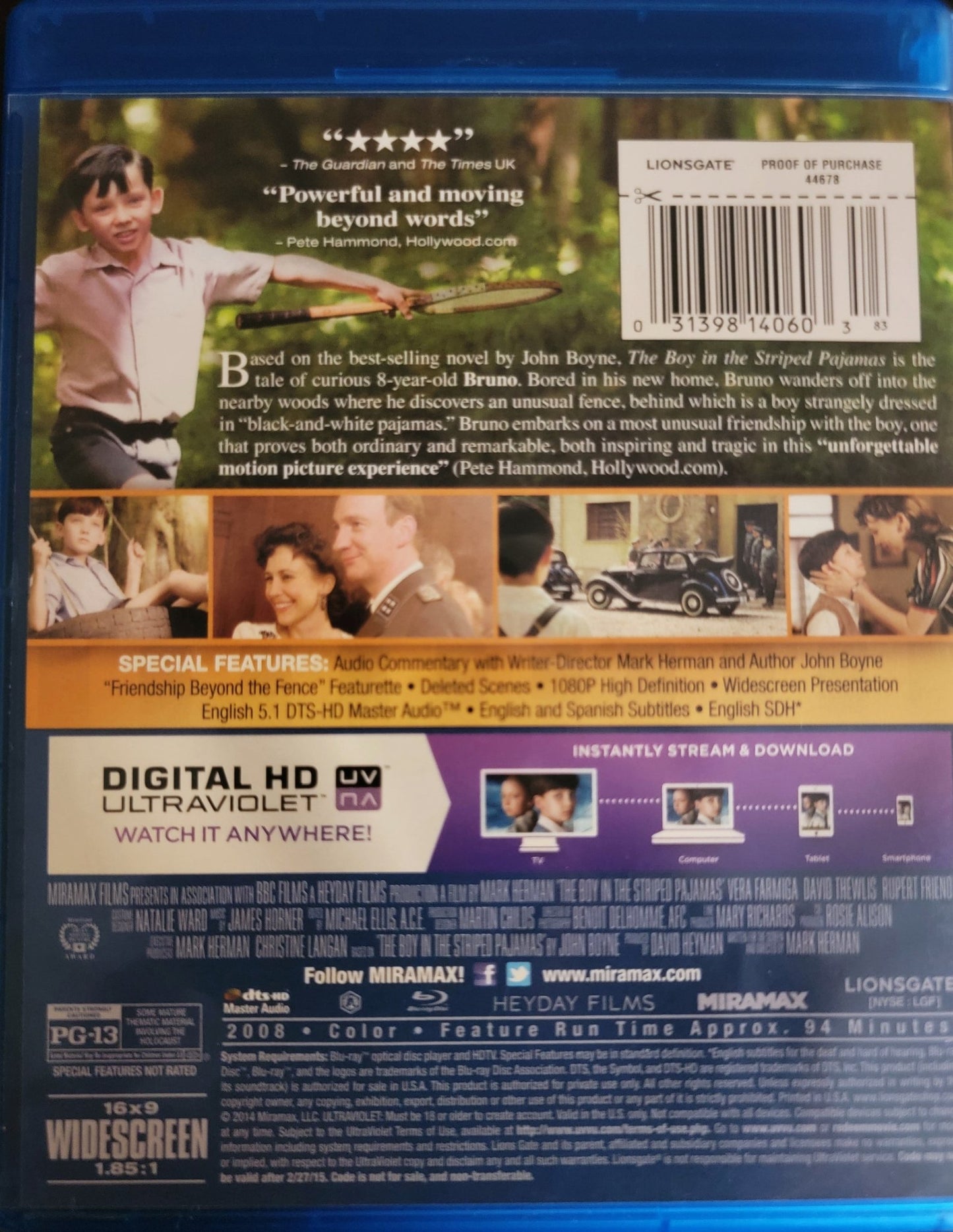 Miramax - The Boy In the Striped Pajamas | Blu-ray | Widescreen - Blu-ray - Steady Bunny Shop